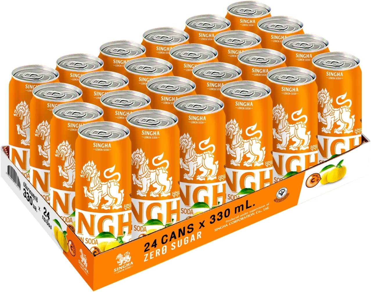 Singha Yuzu Lemon Soda | Case of 24 X 330Ml Can | No Sugar | No Calories | No Alcohol | High 30.7Mg Vitamin C | Drink Chilled | Mix with Angostura Bitter for Lemon Lime Bitter (YUZU FLAVOUR) image number 2