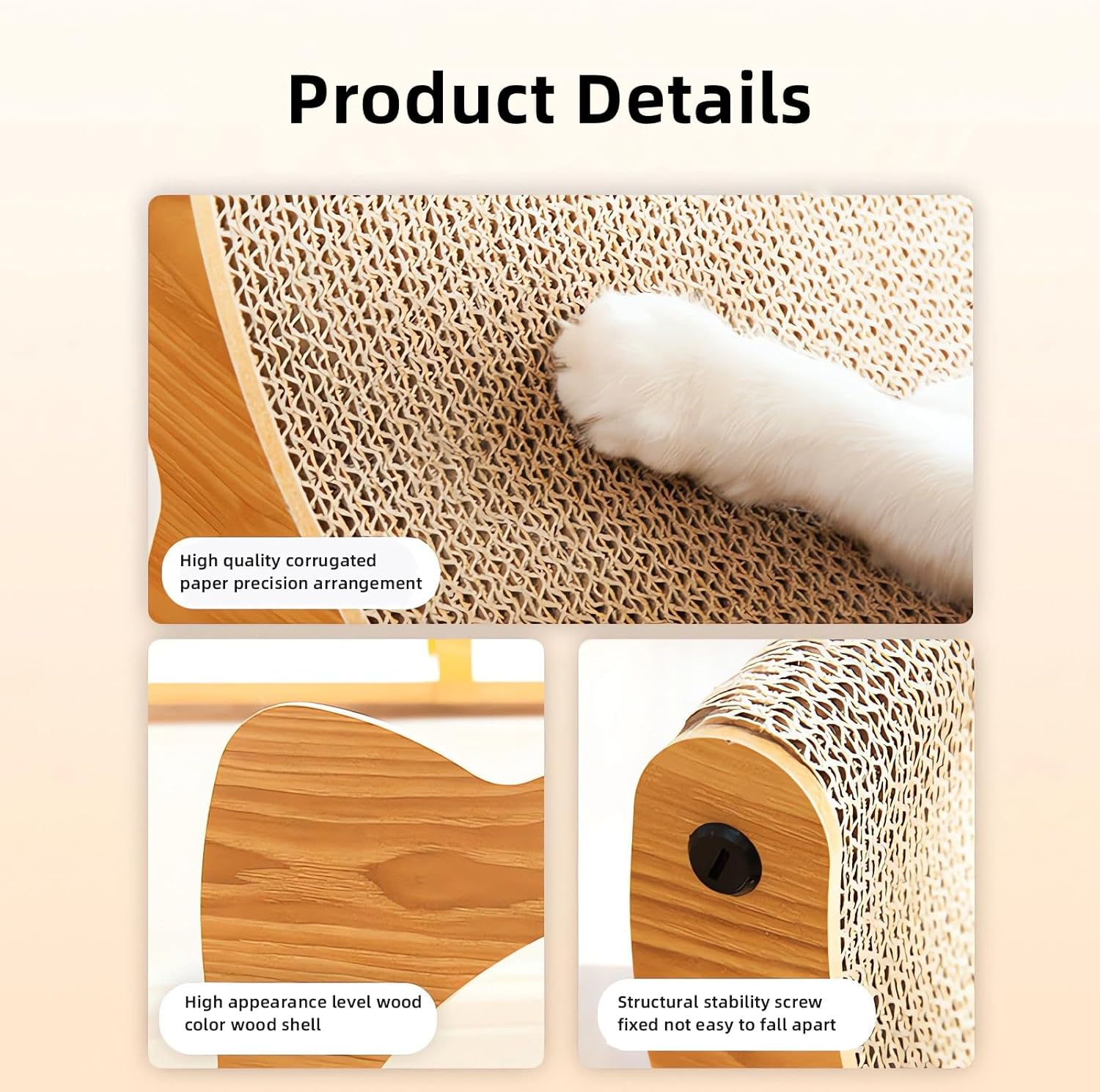 Boutsady Upgrade 2 in 1 Cat Scratcher Board, Lounger and Fun Interactive Scratch Pad, Heavy Duty Corrugated Cat Scratching Pad for Indoor Cats of Small Medium Size (Extra Large) image number 4