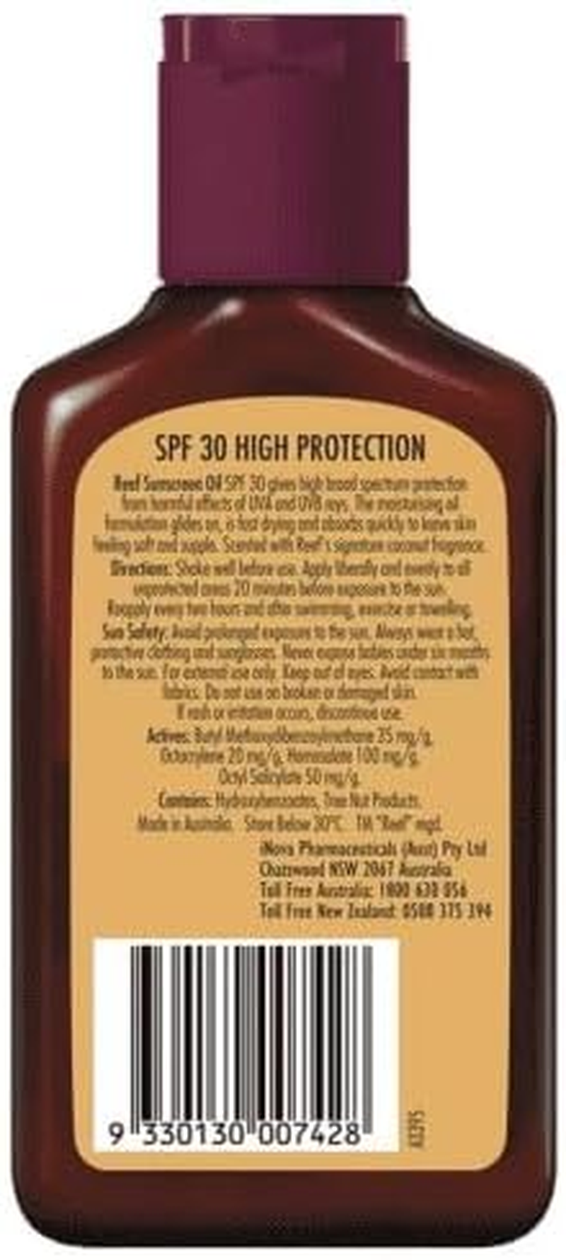 Reef SPF 30+ Coconut Sunscreen Oil 125 Ml