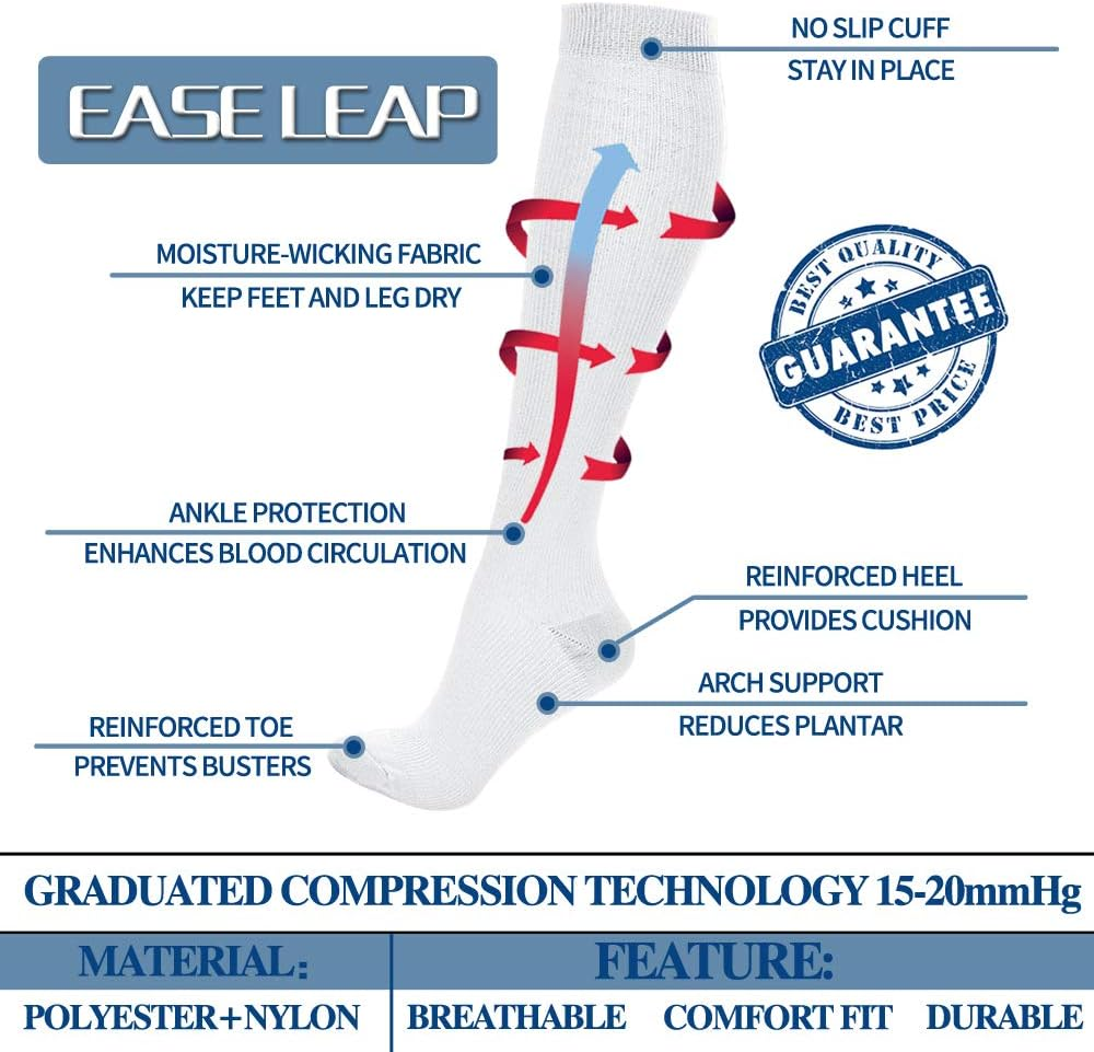 Compression Socks Women and Mens Best Stockings for Running Medical Athletic Edema Diabetic Varicose Veins Travel Pregnancy Shin Splints image number 2