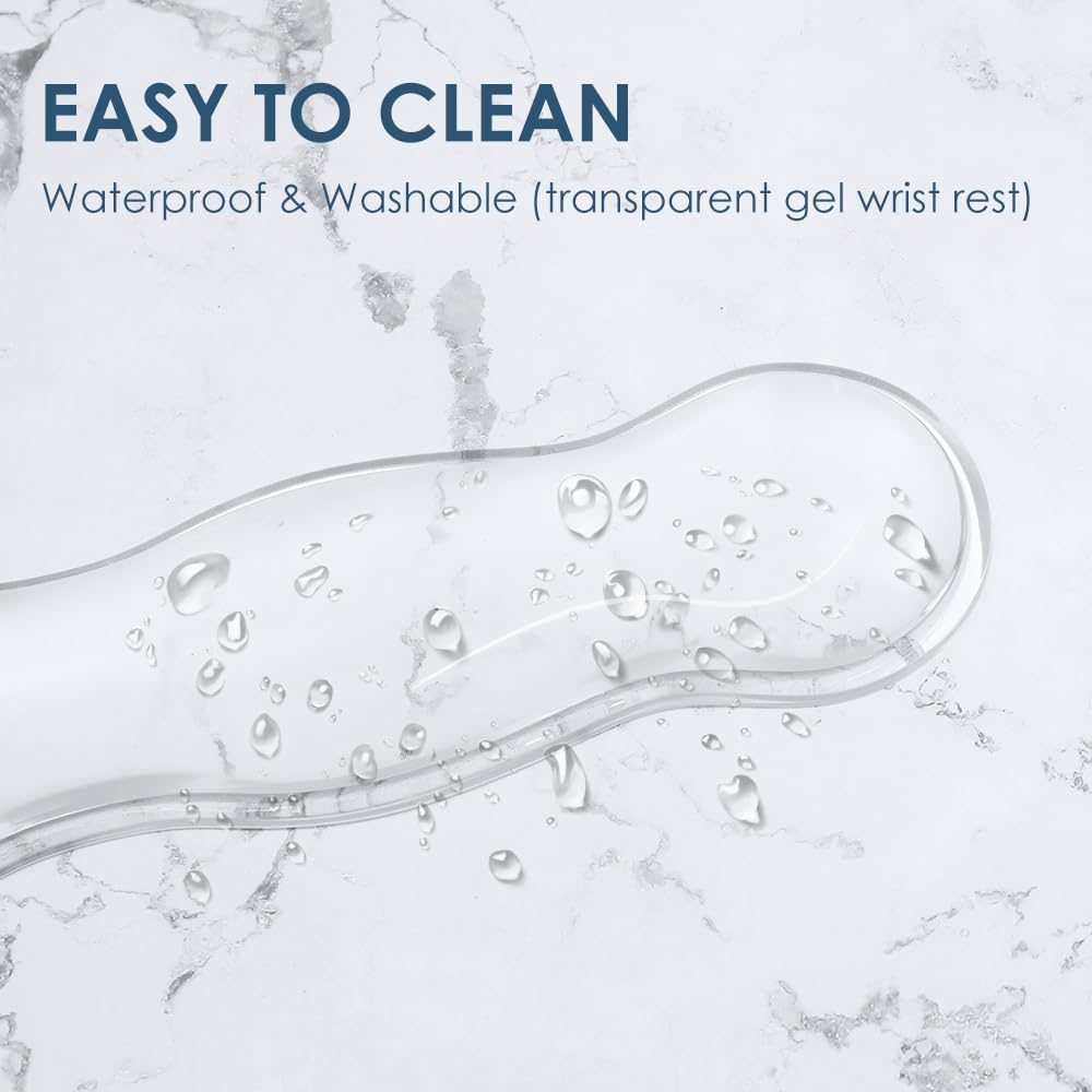 Soft Keyboard Wrist Rest Pad 14.29" Comfort Cool Silicone Gel Cushion Typing Gaming Wrist Pain Relief Support Pad for Macbook Magic Keyboard Other Keyboards Office & Home Accessories (Clear) image number 4