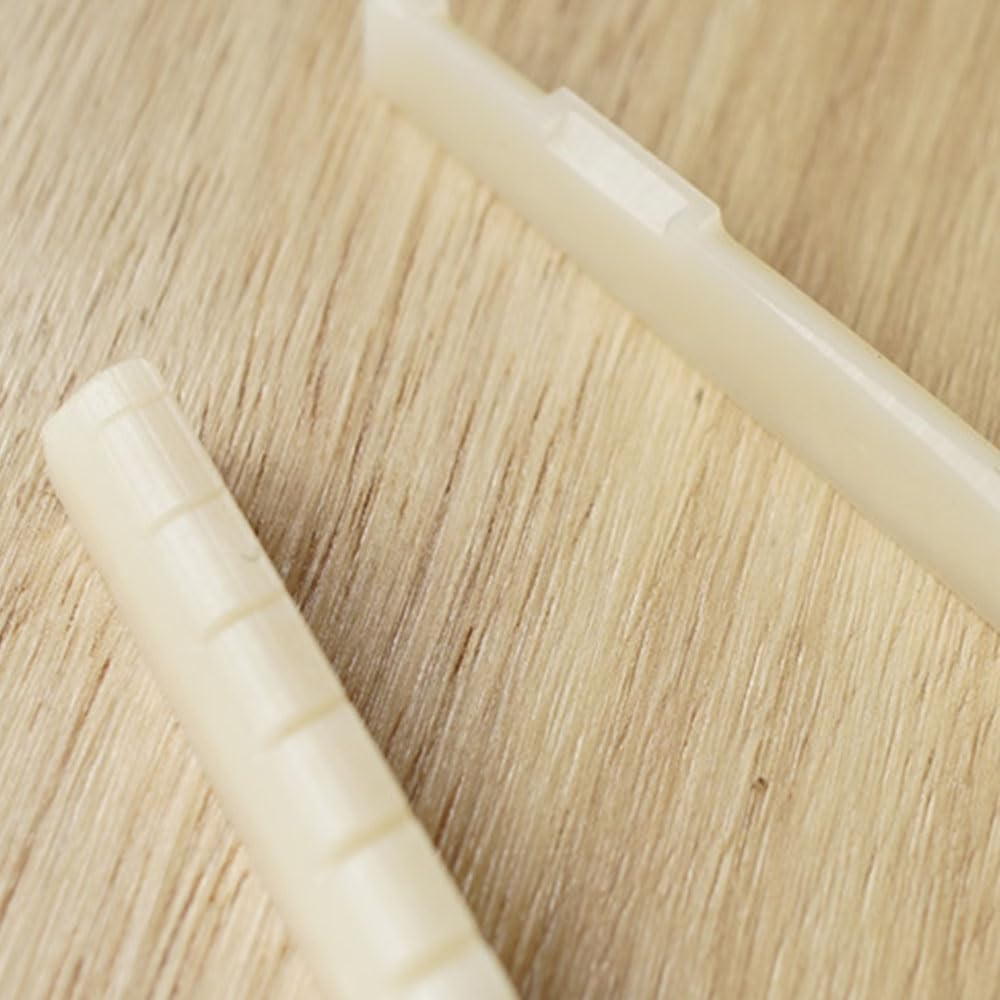 Acoustic Guitar Bone Bridge Saddle and Nut - 2 Sets for 6 String Guitar - Cattle Bone (Unbleached) image number 3