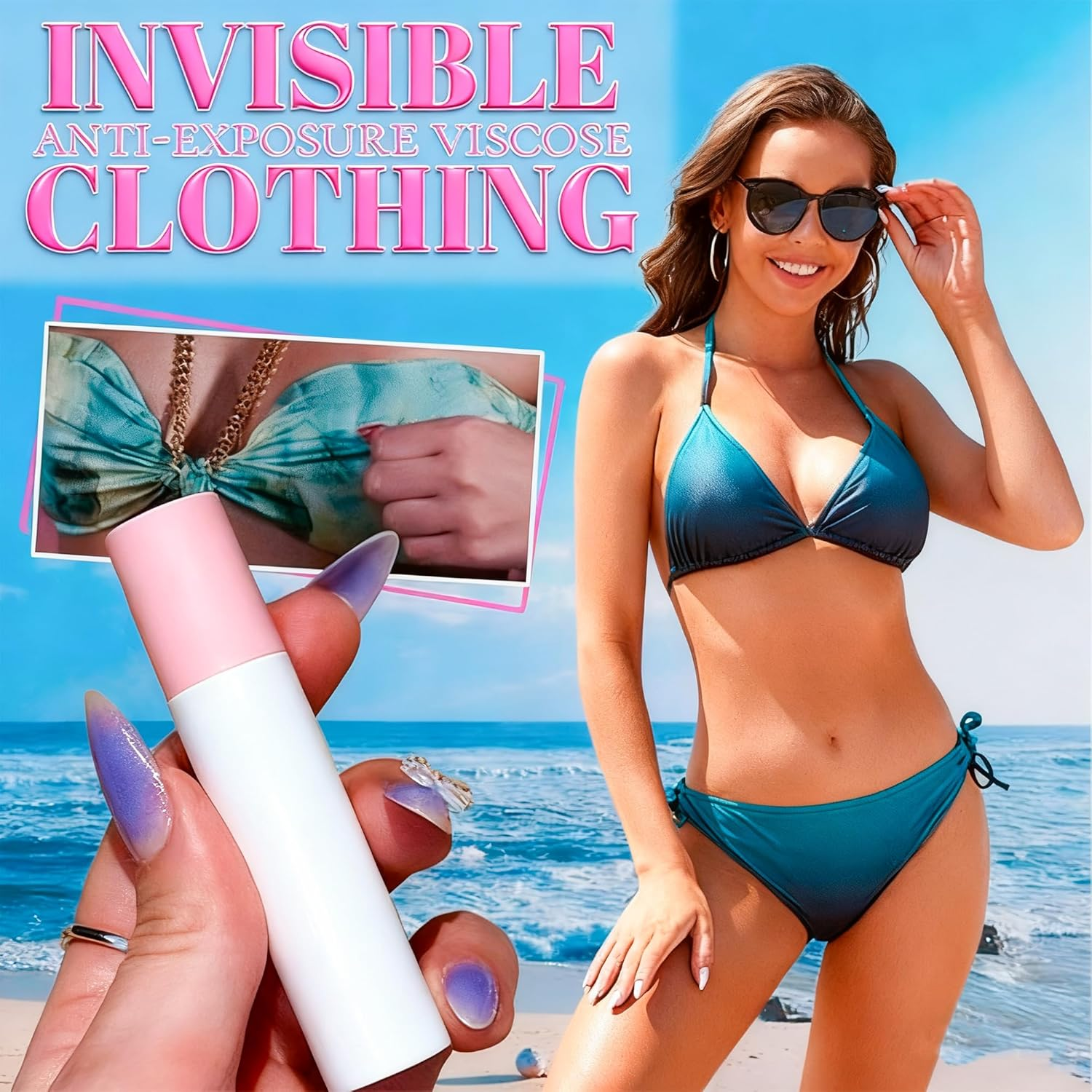 FLYTIN Body, Body Adhesive Glue, Make-Up Skin Glue for Clothes, Sweat Proof & Easily Washable, for Clothes to Stay in Place
