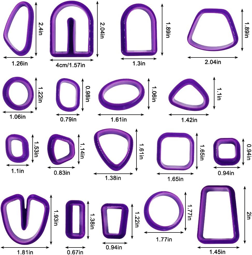 SENHAI Polymer Clay Cutters, 18 Pcs Clay Earring Cutters Different Shape Plastic with Earring Cards, Hooks, round Circle Shape Cutters Mold for Polymer Clay Jewelry Making image number 3