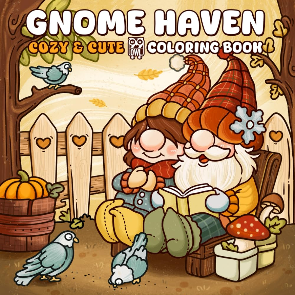 Gnome Haven: a Coloring Book for Adults and Teens Featuring Cozy Gnome Homes and Enchanted Forest Scenes for Stress Relief and Relaxation