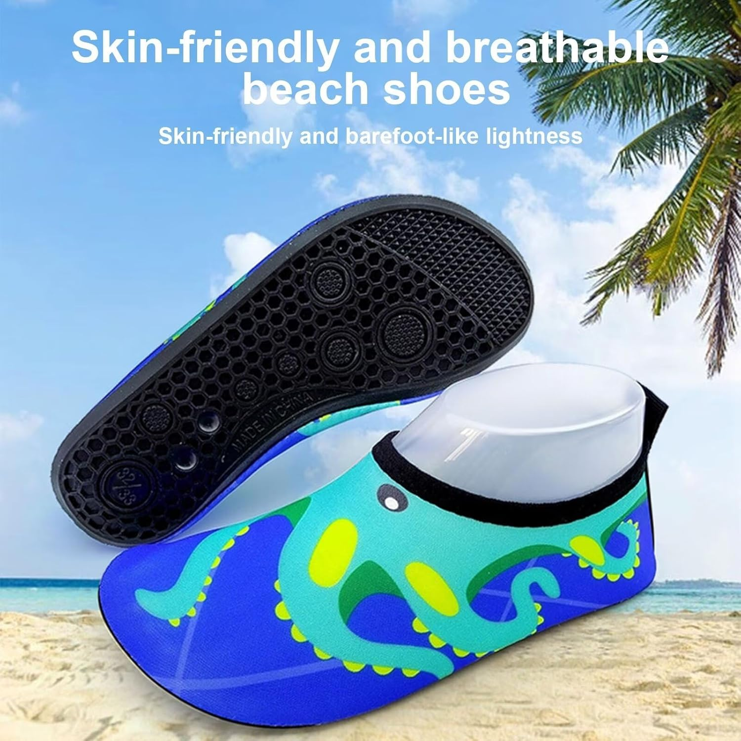 ZVCXOE Water Shoes Barefoot Aqua Socks Quick-Dry Adult Swim Shoes Non Slip Shoes Aqua Socks Barefoot Slip-On for Beach Lake Pool Hiking Surfing Kayaking Camping Women Men image number 4