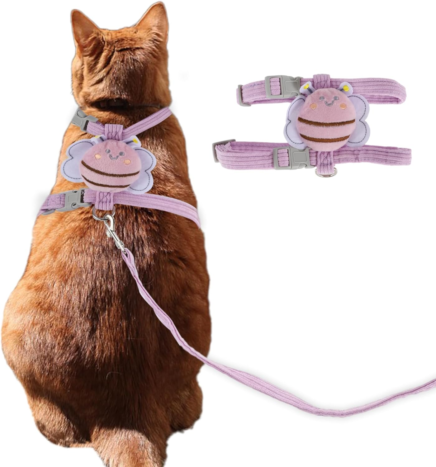 CAPASTEC Easy Control Dog Harness Set, Cat Harness and Leash Set, Medium, Pink