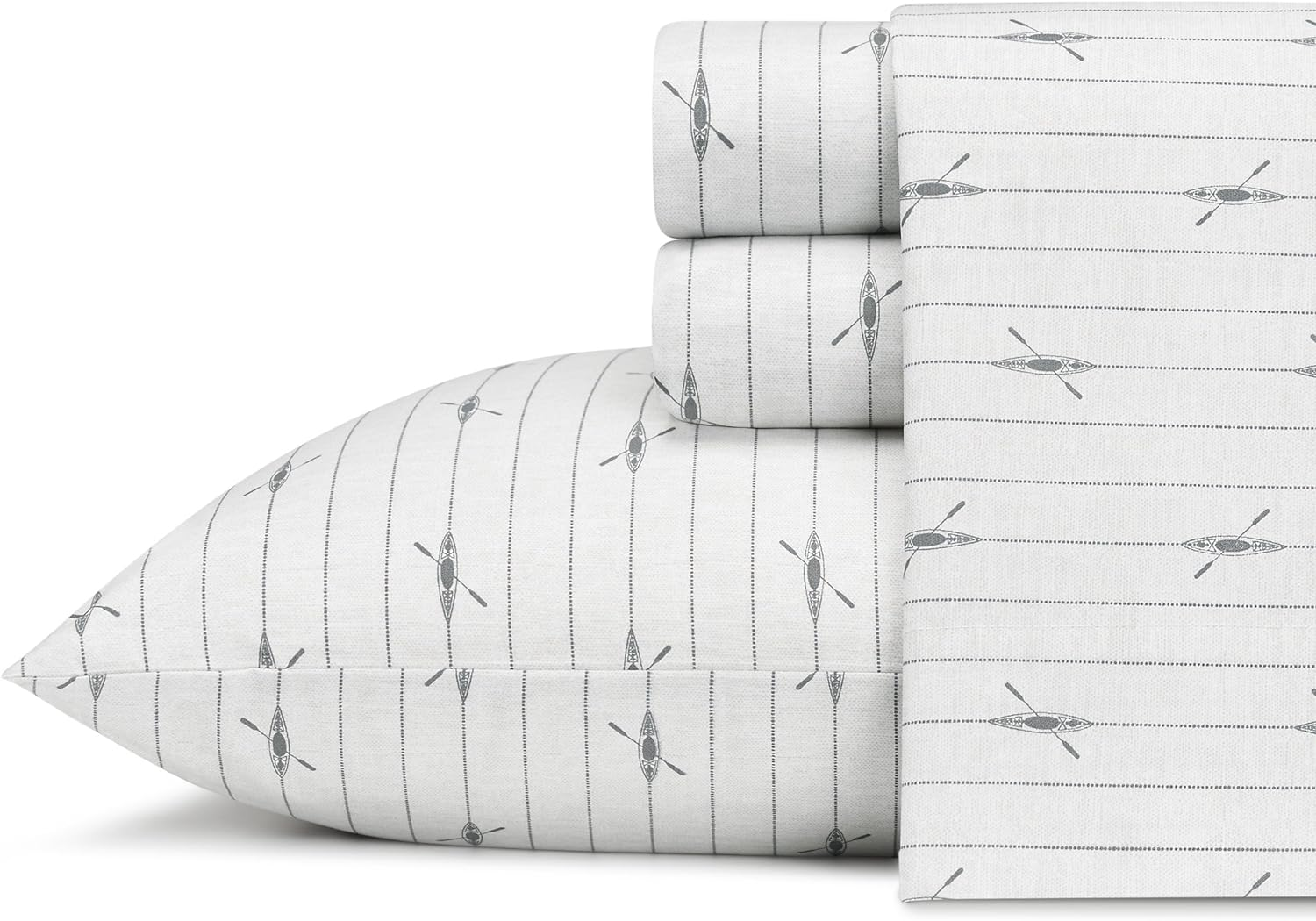 Eddie Bauer - King Sheets, Cotton Percale Bedding Set, Crisp & Cool Home Decor (Downstream, King) image number 1