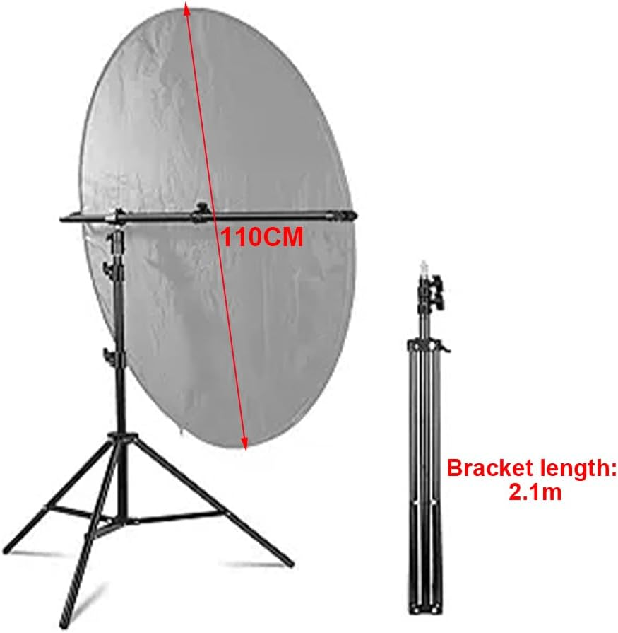 80Cm 5-In-1 Reflector with 21Cm Bracket,Light Reflector Kit,5 Colors White, Black, Silver, Gold, Translucent,360&deg; Swivel Bracket with Stereoscopic Soft Light,For Studio & Outdoor Photography Lighting. image number 6