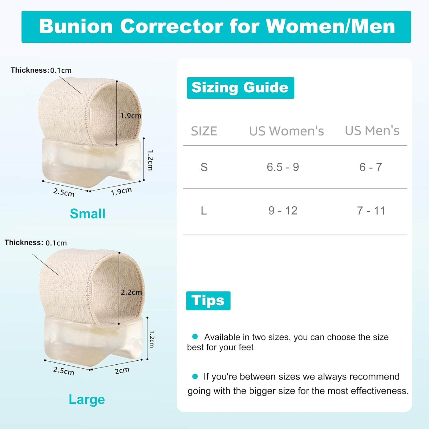 8 Pack Big Toe Spacer, Bunion Corrector for Women Men, Toe Separators for Overlapping Toes & Bunion Pain Relief image number 4