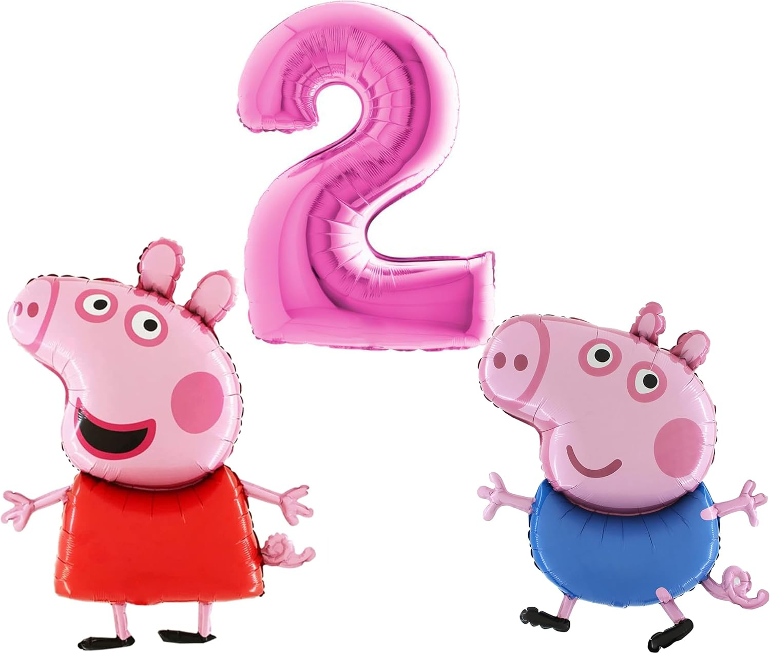 Toyland&reg; Peppa & George Pig Foil Balloon Pack - 2 X 37" Character Shape Balloons & 1 X 40" Number Balloon - Kids Party Decorations image number 5