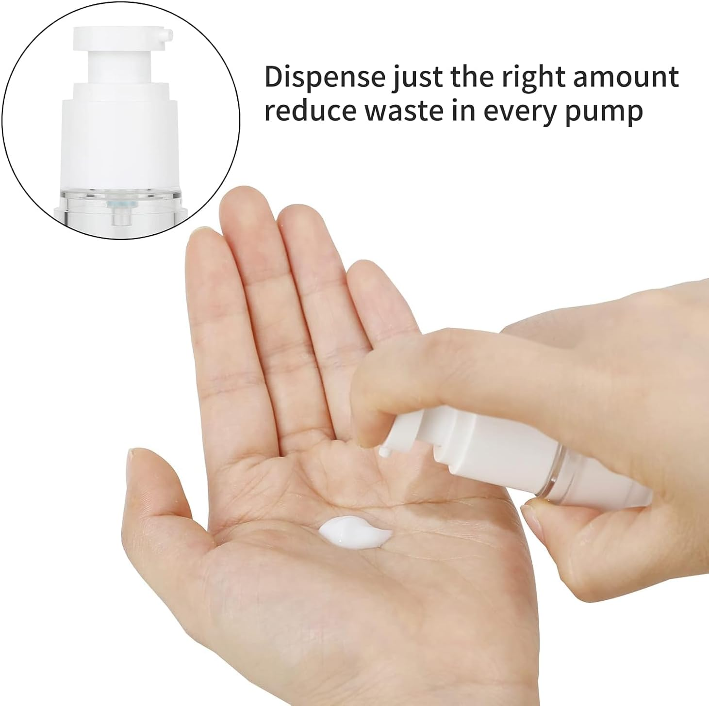 1 Oz 30Ml Clear Airless Cosmetic Cream Pump Bottle Travel Size Dispenser Refillable Containers/Foundation for Shampoo (Pack of 6) image number 6