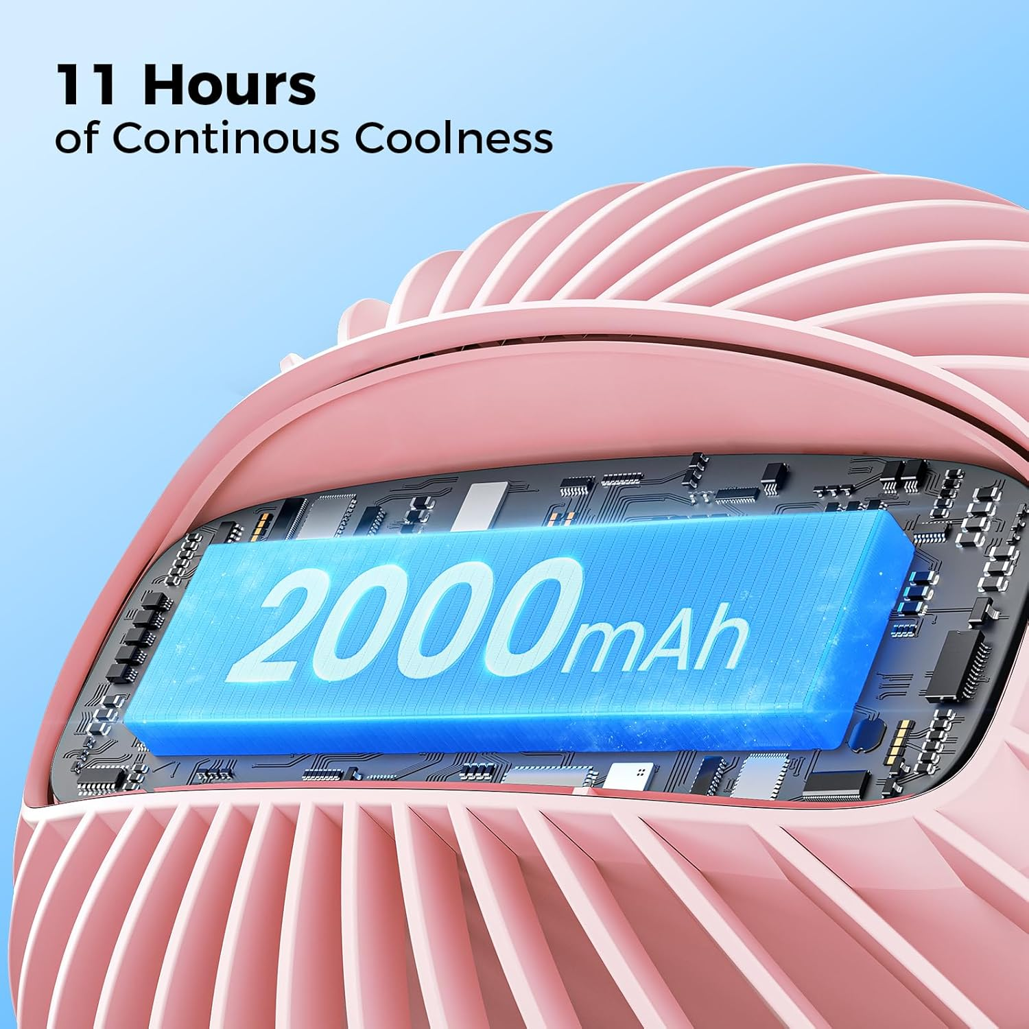 VETIFINAL Portable Baby Stroller Fan - 3-Speed Flexible Tripod Personal Fan Clip on for Bed, Rechargeable Battery Powered, Newborn Summer Cooling Essentials for Car Seat, Bike, Sleep, Travel (Pink) image number 2