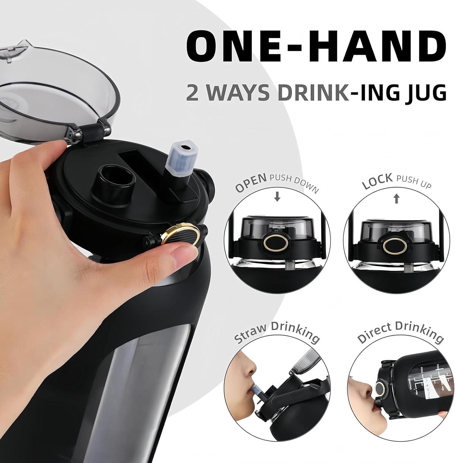 64 Oz Gass Water Bottle,Leak-Proof Sports Glass Water Cup with Straw Lid, Featuring Scale Markings and Silicone Sleeve, Bpa-Free and Reusable, Suitable for School, Gym, Travel, and Exercise image number 1