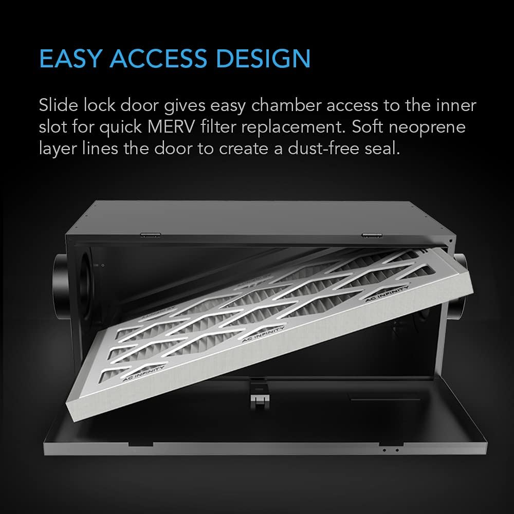 AC Infinity Inline Filter Box 4" with High Efficacy Filter, Whole House HVAC Filtration Kit, Fits 4-Inch Inline Duct Fans for Fresh Air Intake and Ventilation image number 6