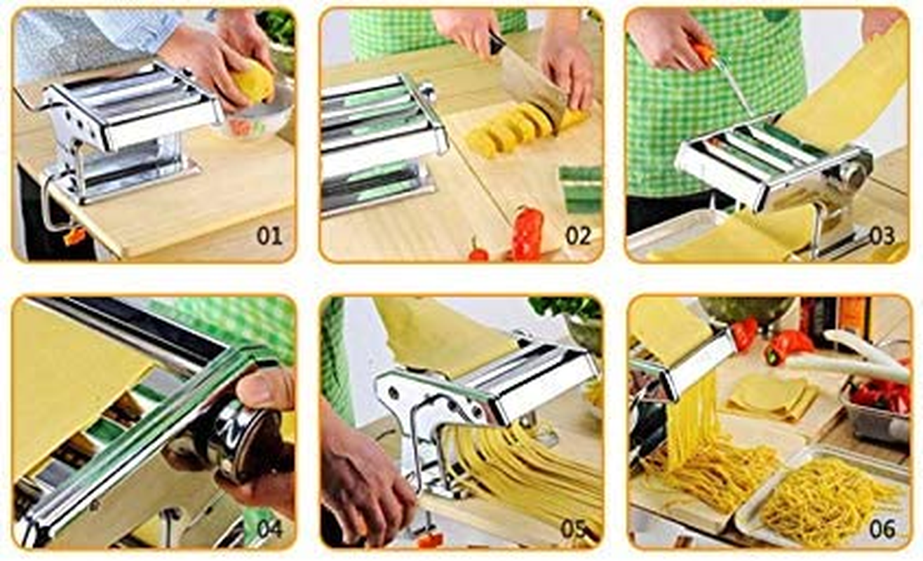 OZSTOCK&reg; Pasta Noodle Maker Machine Cutter for Fresh Spaghetti Thickness Settings