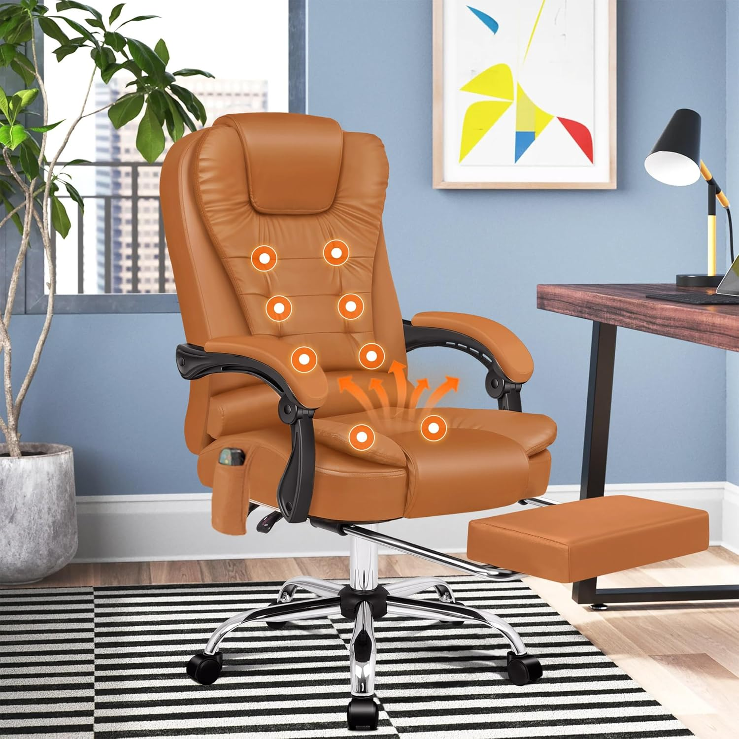 ALFORDSON Fabric Grey Swivel Video Game Chairs, Office Chair Ergonomic Computer Desk Chair Executive Home Desk Chair with Footrest