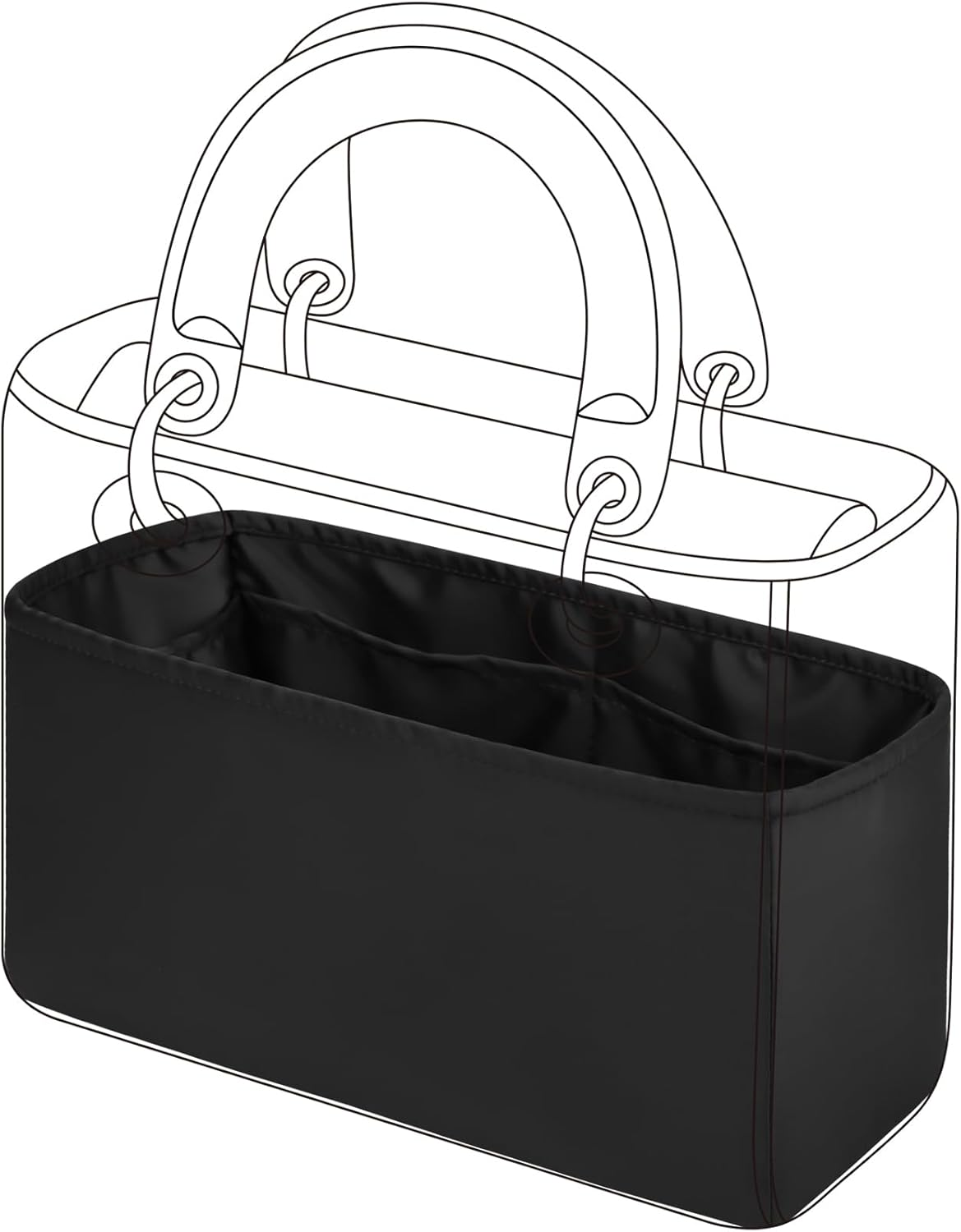 DGAZ Silk Purse Organizer Insert for Lady-Dior Micro/Mini/S/M/L Bags，Silky Smooth Bag Organizer，Luxury Handbag & Tote Shaper(Rose Dragee, S)