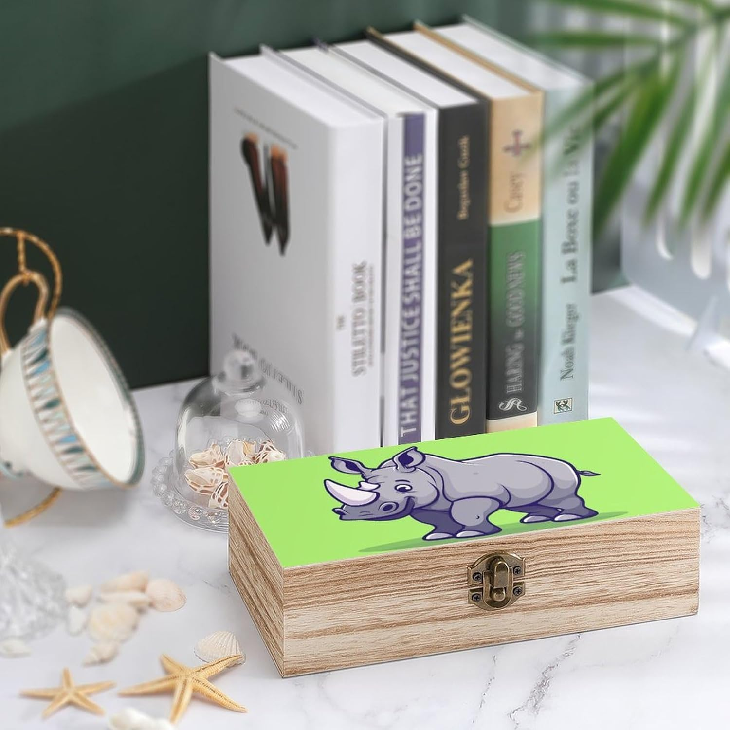 Happy Rhino Wooden Box Wood Wedding Keepsake Boxes with Lids Small Decorative Boxes Lightweight Wooden Memory Storage Box for Crafts Keepsakes Jewelry Photo Letter Storage image number 5