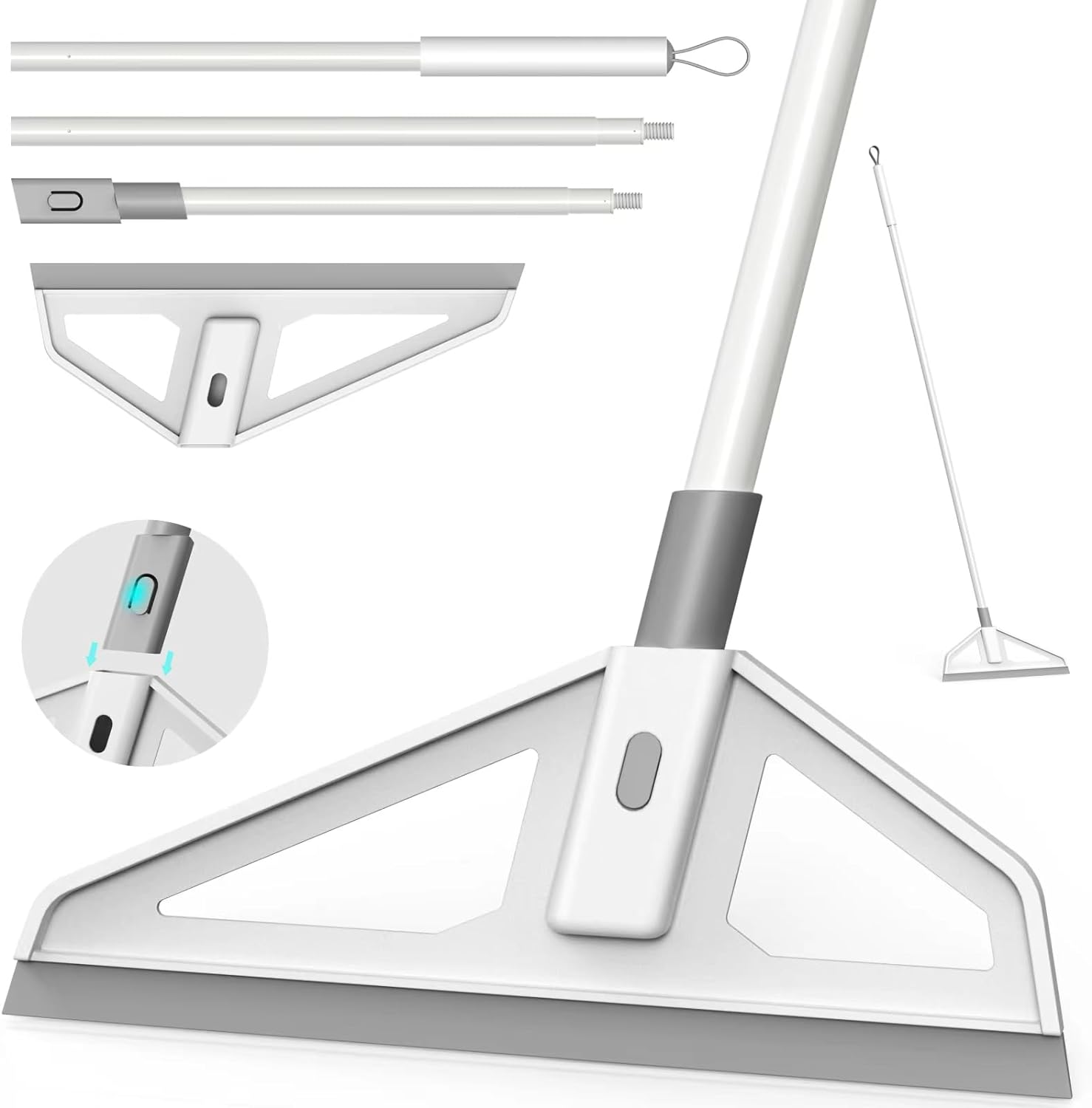 Magic Broom,Magic Scrub Broom, Broom Squeegee, Multifunction Magic Broom with Extension Iron Pipe Spraying Poles More Durable Water and Dust Remover Flex Silicone Broom Quick Drying image number 4