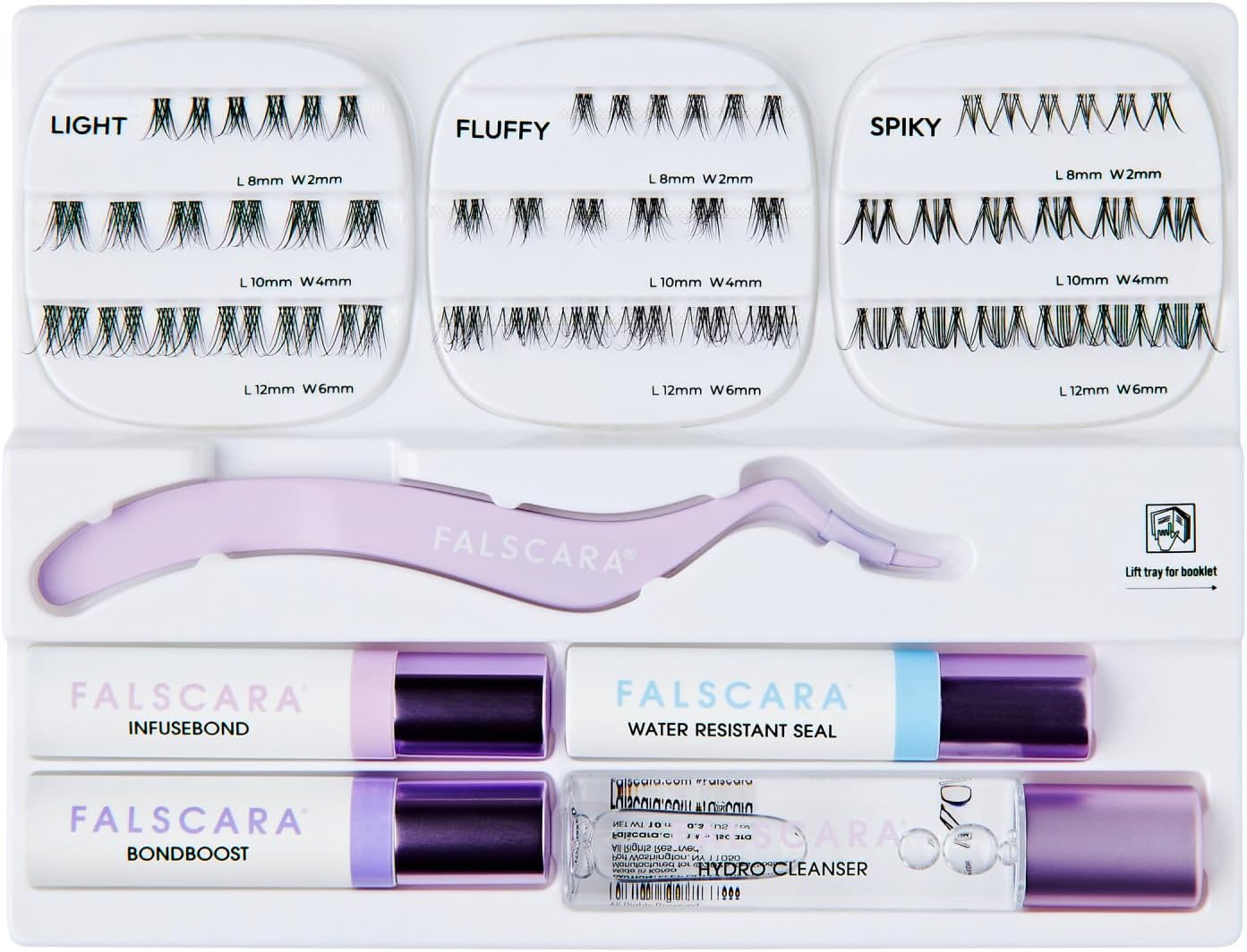 FALSCARA STUDIO Lash Extension Kit, 54 Stackable Lash Clusters, Light Volume, 8Mm-12Mm, &lsquo;Delicate&rsquo;, False Eyelashes, Infusebond, Water-Resistant Seal, Bondboost, Hydro Cleanser, Applicator image number 2