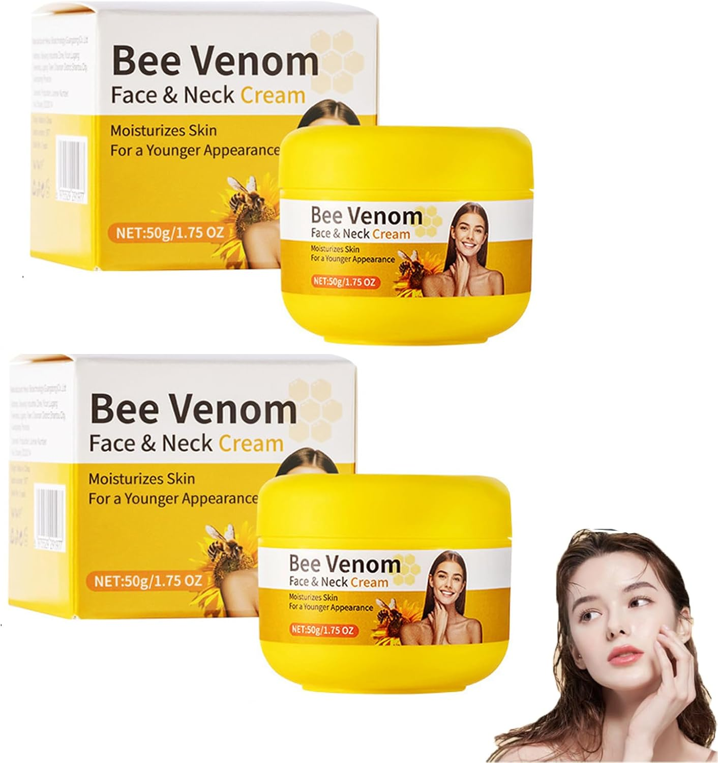 2PC Bee Venom Firming Cream,Anti-Aging Bee Venom Cream,Professional Bee Venom Moisturizer Cream for Dry Skin,Lifting & Recovery for All Skin Types image number 3