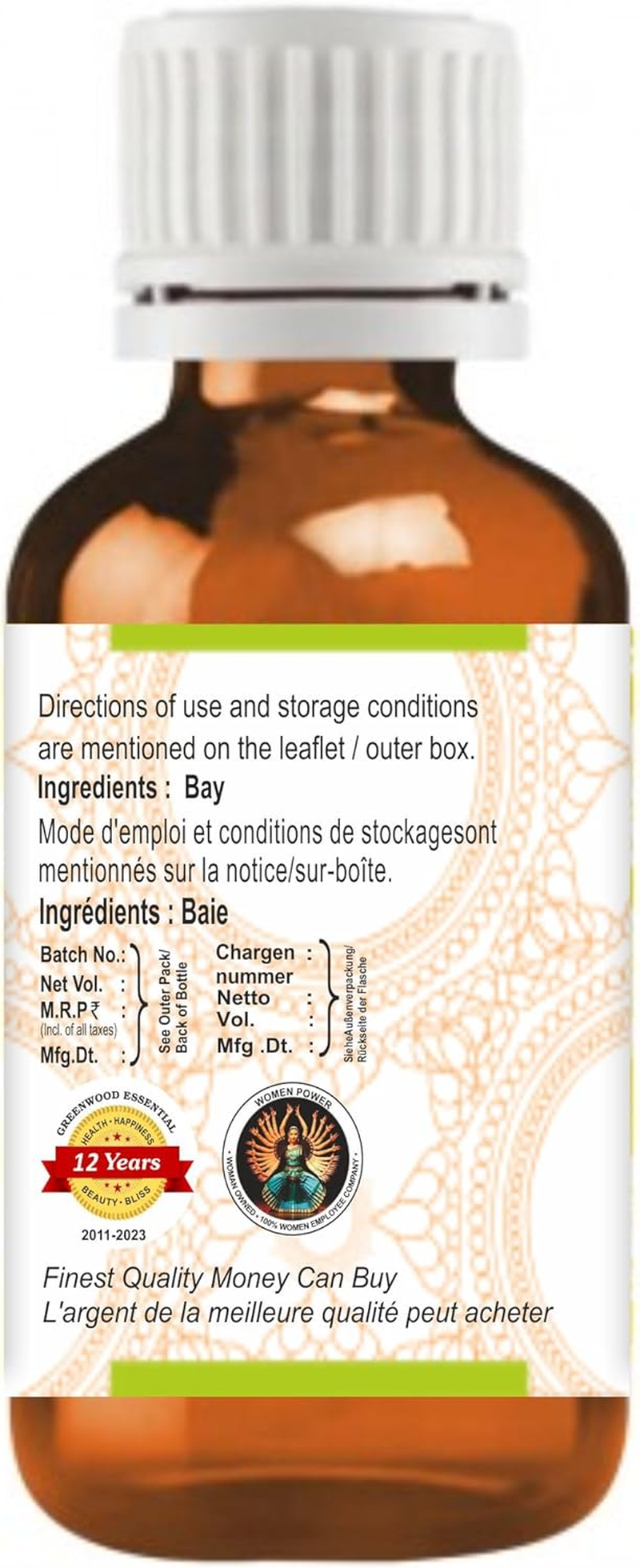 Greenwood Essential Pure Bay Essential Oil (Pimenta Racemosa) Steam Distilled for Personal Care (Pack of Three) 100Ml X 3 (10Oz) image number 5