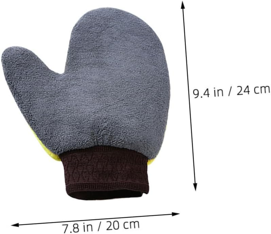 PRETYZOOM Car Wash Gloves 2Pcs Scratch-Free Coral Fleece Wash Mitts Waterproof Non-Slip Large Cleaning Gloves for Automotive Exterior Care image number 6