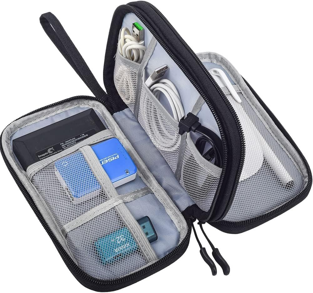 Demistus Electronics Accessories Large Capacity Portable Pouch, Waterproof Double-Layer Storage Bag, Suitable for Phones, Power Banks, and Cables image number 6