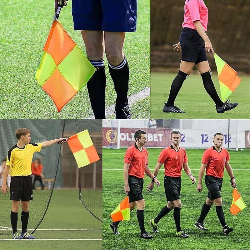 2Pcs Linesman Flags Referee Flag Football Training Border Flag Set Referee Flag for Sports Games Football image number 1