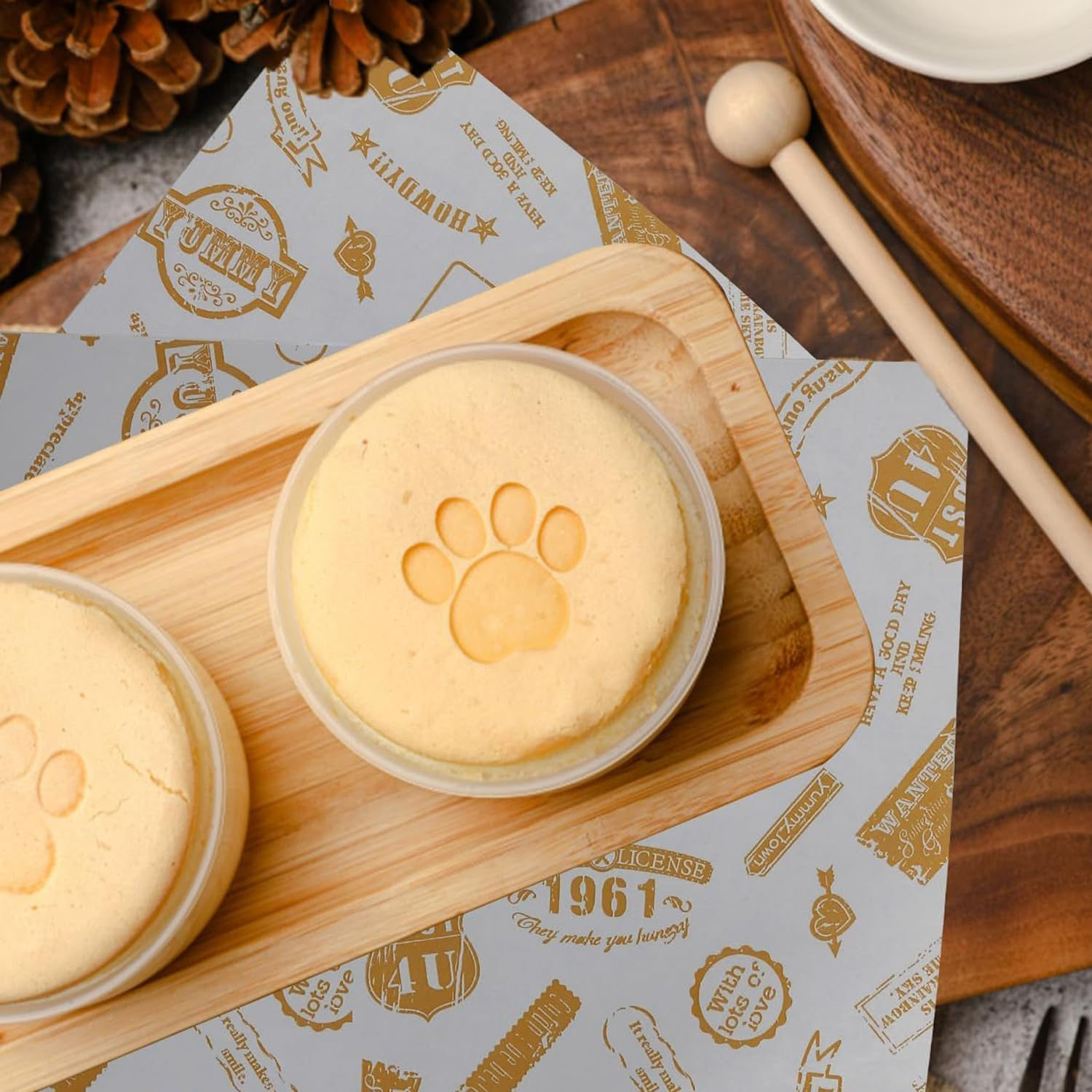 Xinghonyac 100 Pcs Food Grade Wrap Paper, Greaseproof Sandwich Wrap Paper, Baking Wrapping Paper, Food Wrapping Paper, Deli Paper Wax Paper for Sweets, Cakes, Cheese, Chips, Cookies, Sandwiches (C) image number 6