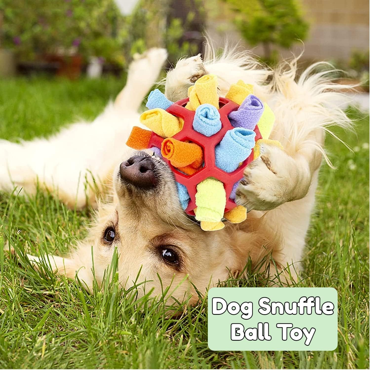 Dog Snuffle Ball Toy,Dog Interactive Puzzle Toys Dog Toys for Slow Feeder Training Dog Chew Toys for Encourage Natural Foraging Skills (A) image number 5