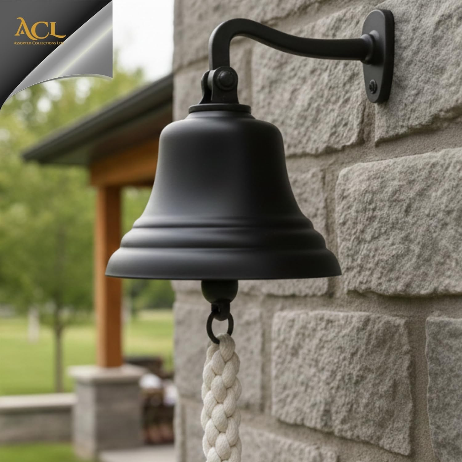 Assorted Collection Last Order Bell - Bar Accessories for Home Pub Handbell Wall Mounted Barbell Nautical Decorations &ndash; Unique Black Bell with Crisp Loud Sound Ideal for Christmas, Reception, Pubs 6" image number 3