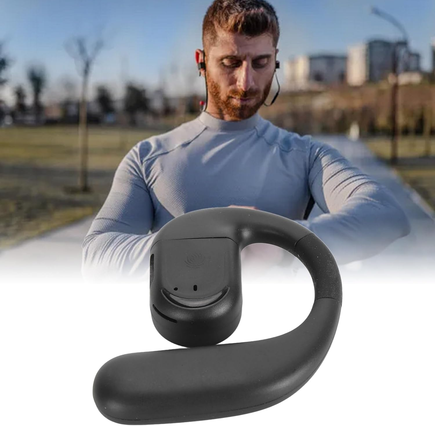 Elprico Open Ear Headphones, Wireless Bluetooth 5.4 Earbuds, 10 Hours Playtime, Waterproof Sports Headphones with Type-C Charging Port, Noise Reducing Headphones for Driving image number 2