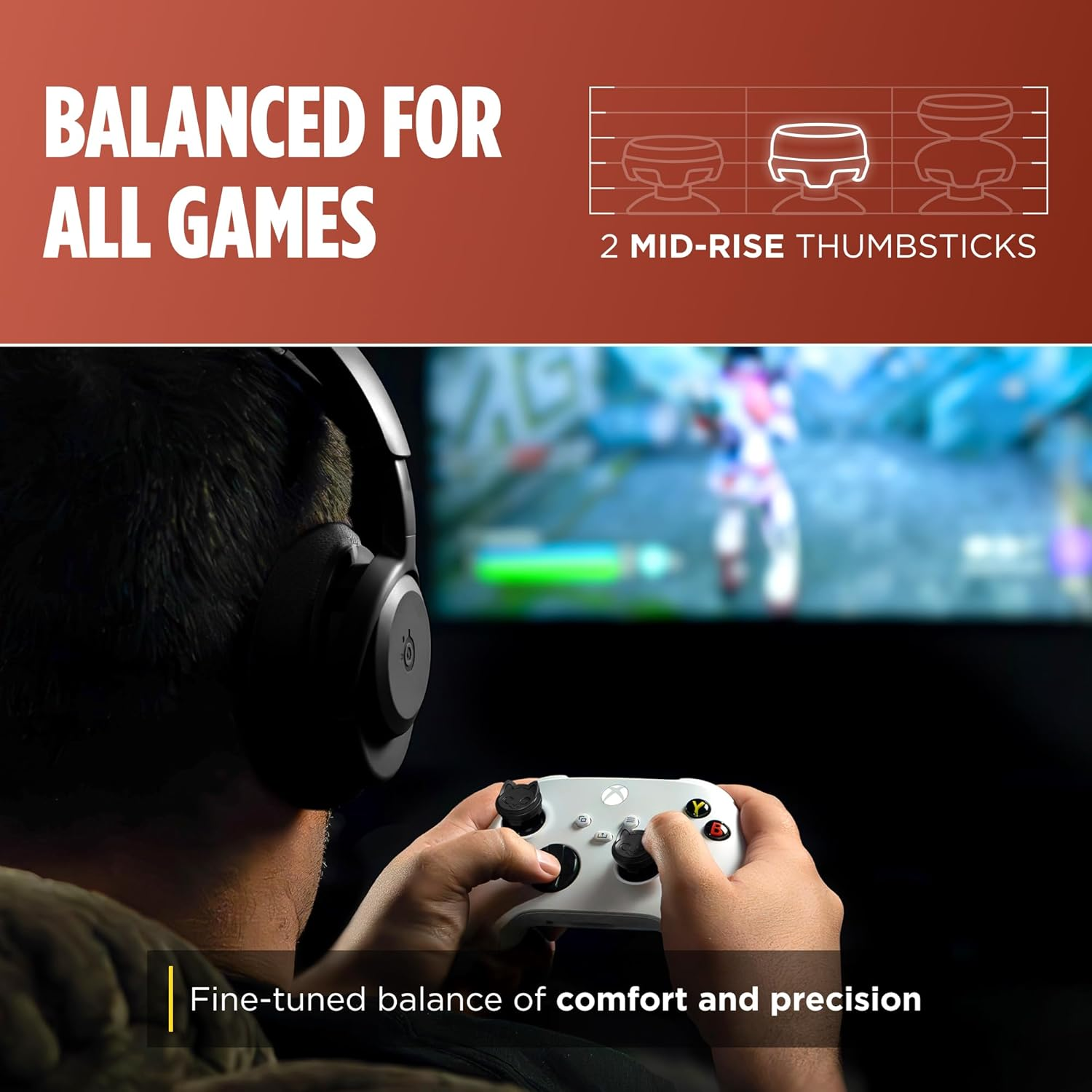 Kontrolfreek Caseoh Performance Thumbsticks &ndash; Kitty! Edition | Playstation 5 (PS5), Playstation 4 (PS4) Controller | Black image number 4