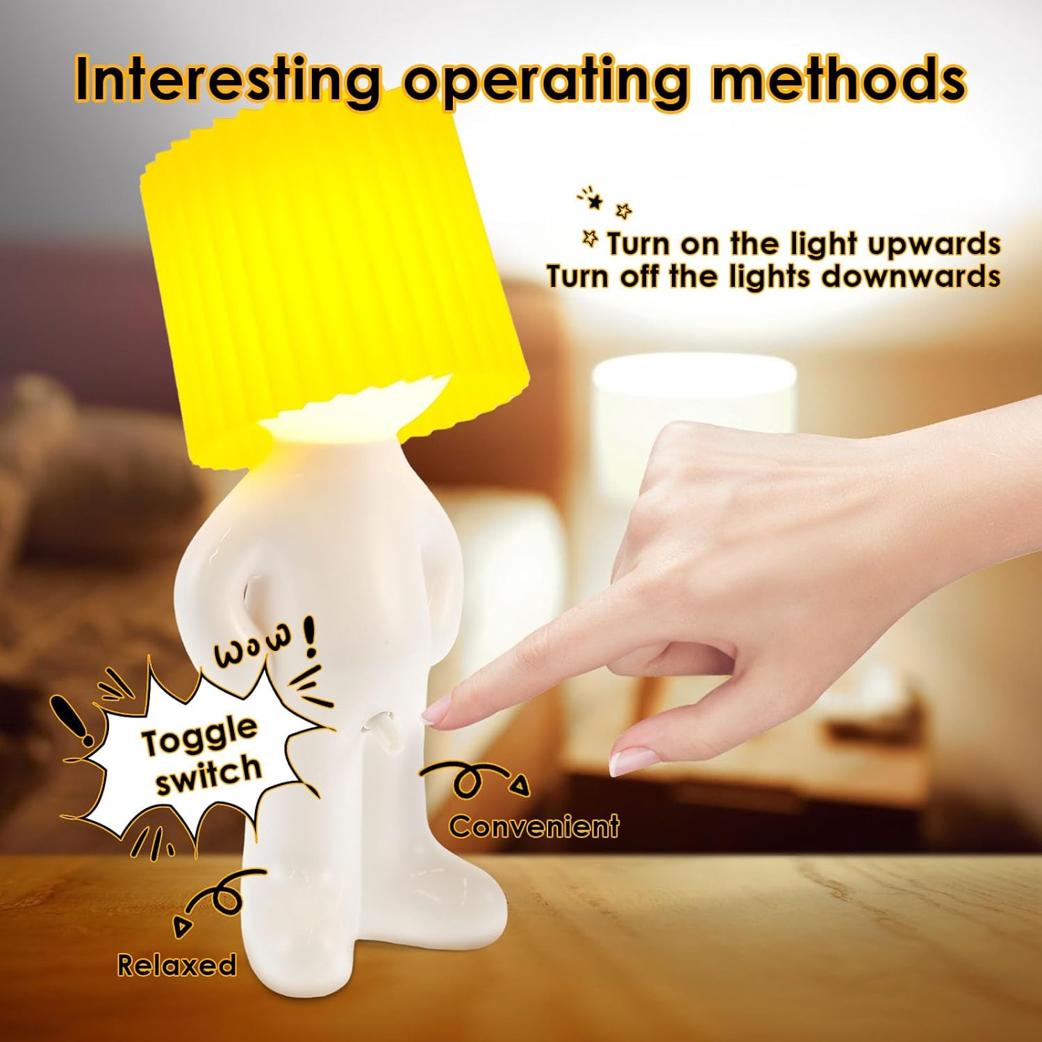 DJAPWPX Shy Boy Table Lamp, Creative Little Shy Man Lamp with Warm Light, Funny Bedside Night Light for Adults Men Women image number 5