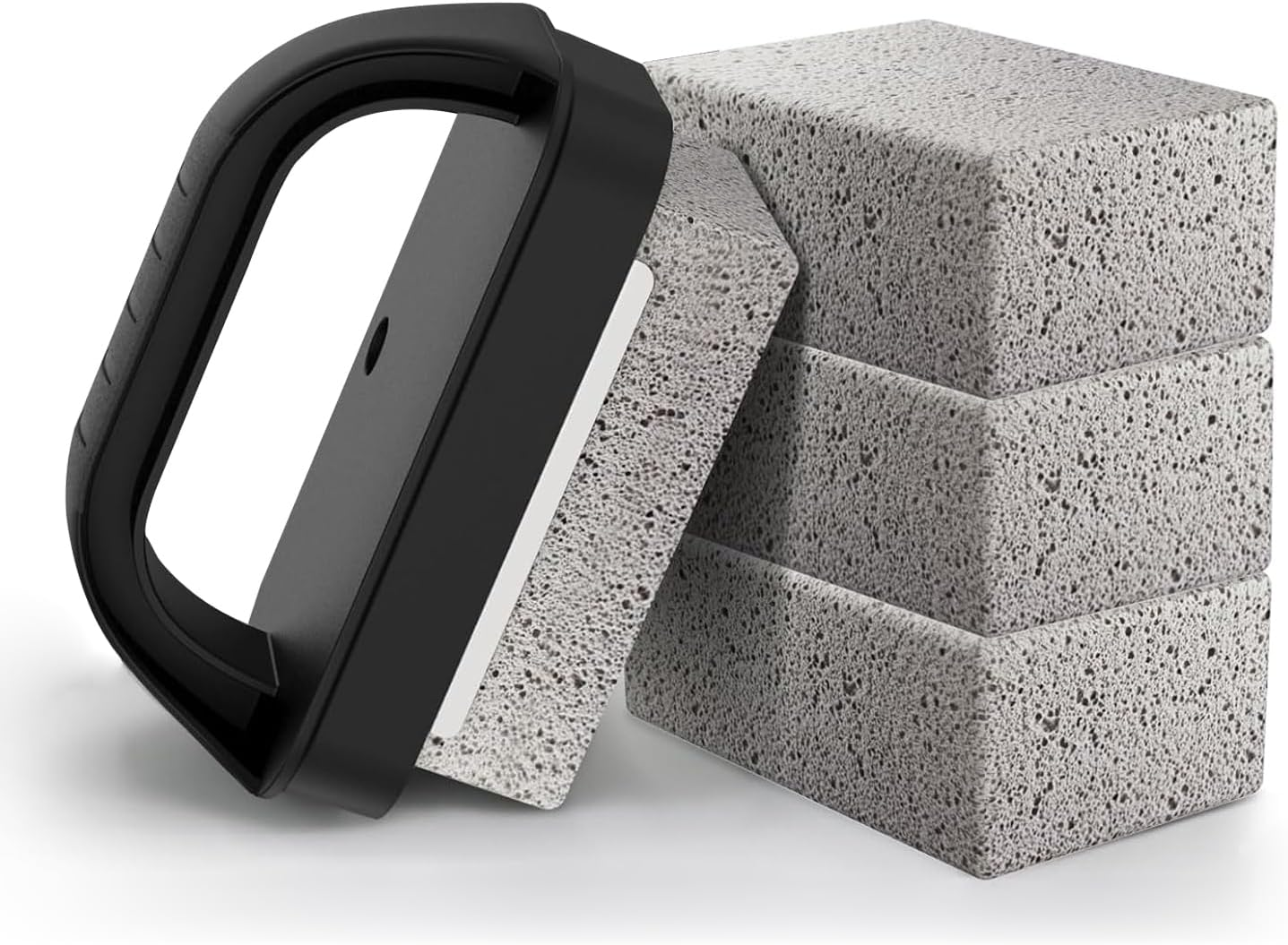 4 Pack Heavy Duty Grill Cleaner Brush, Grill Cleaning Bricks with Handle, Pumice Griddle Cleaning Stone Removing Stains for BBQ, Swimming Pool, Sink