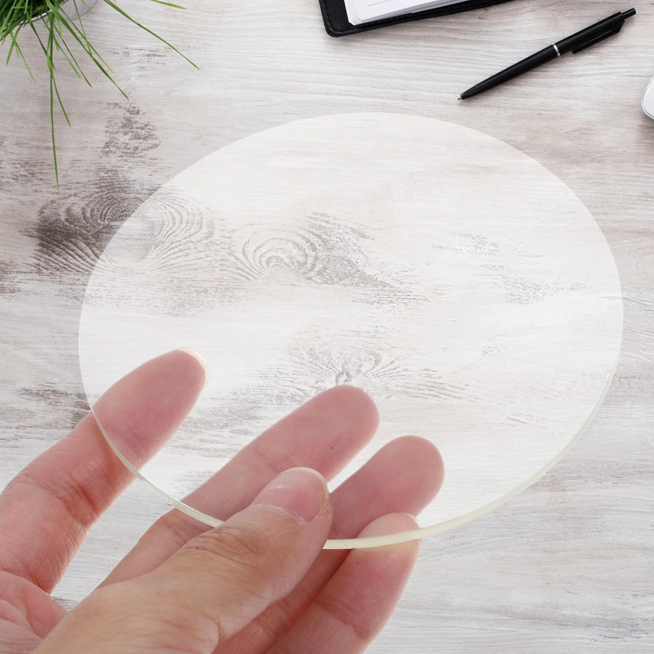 COHEALI 5Pcs Transparent Acrylic round Discs, 100Mm Diameter, 3Mm Thick, Ideal for DIY Crafts, Office Signs, Coasters, and Tabletop Protection
