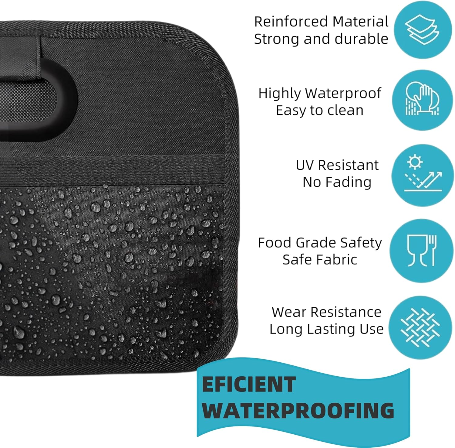 H&C&X 2025Trunk Organizer for Car, Portable Car Boot Tidy Foldable Waterproof Auto Storage Bag Cargo Trunk Groceries Organizer, Auto Accessories Universal for Suv/Truck/Van/Sedan (Black) image number 2