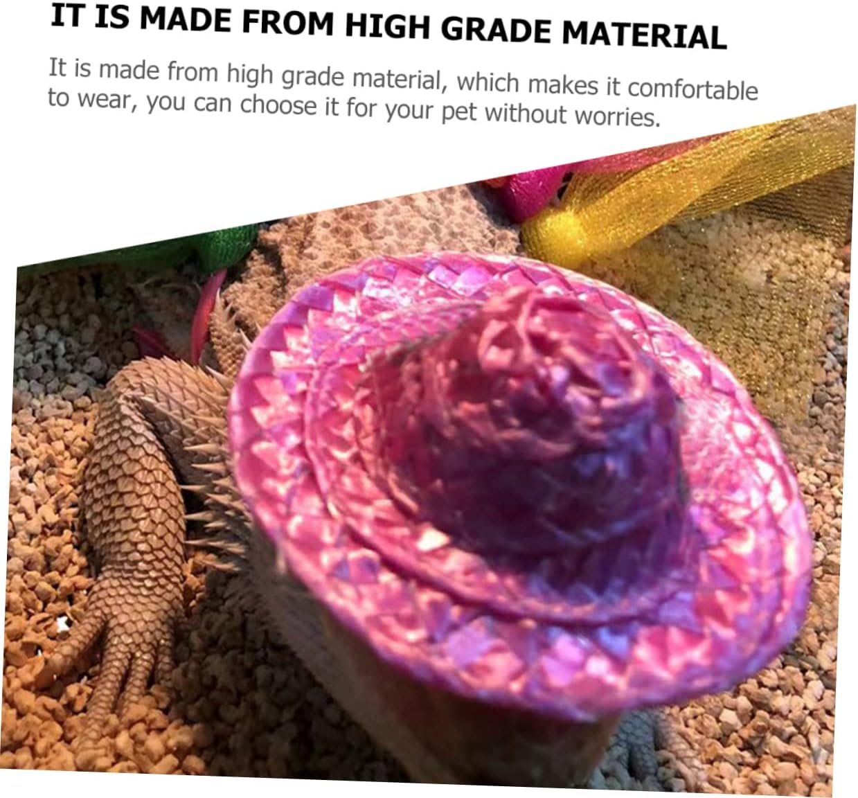 Yardwe 1Set Chameleon Dress up Colorful Hat Skirt Outfit for Lizards Comfortable Pet Costume for Daily Wear Special Occasions and Photoshoots image number 3