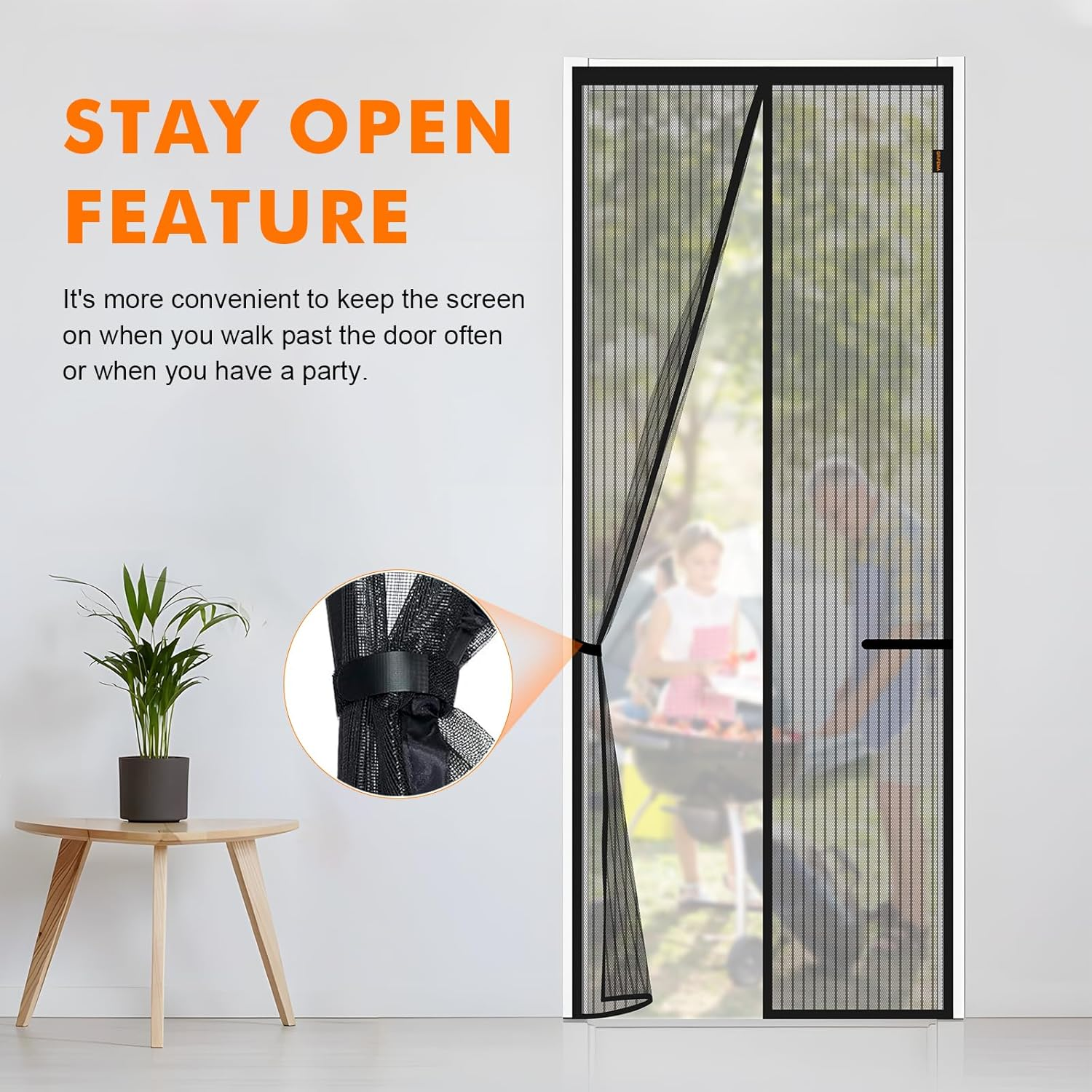 GRIFEMA GH2001-10 Magnetic Fly Screens for Doors, Door Fly Screen Curtain, Heavy Duty Bug Mesh Curtain, Black, 100 * 220Cm image number 1