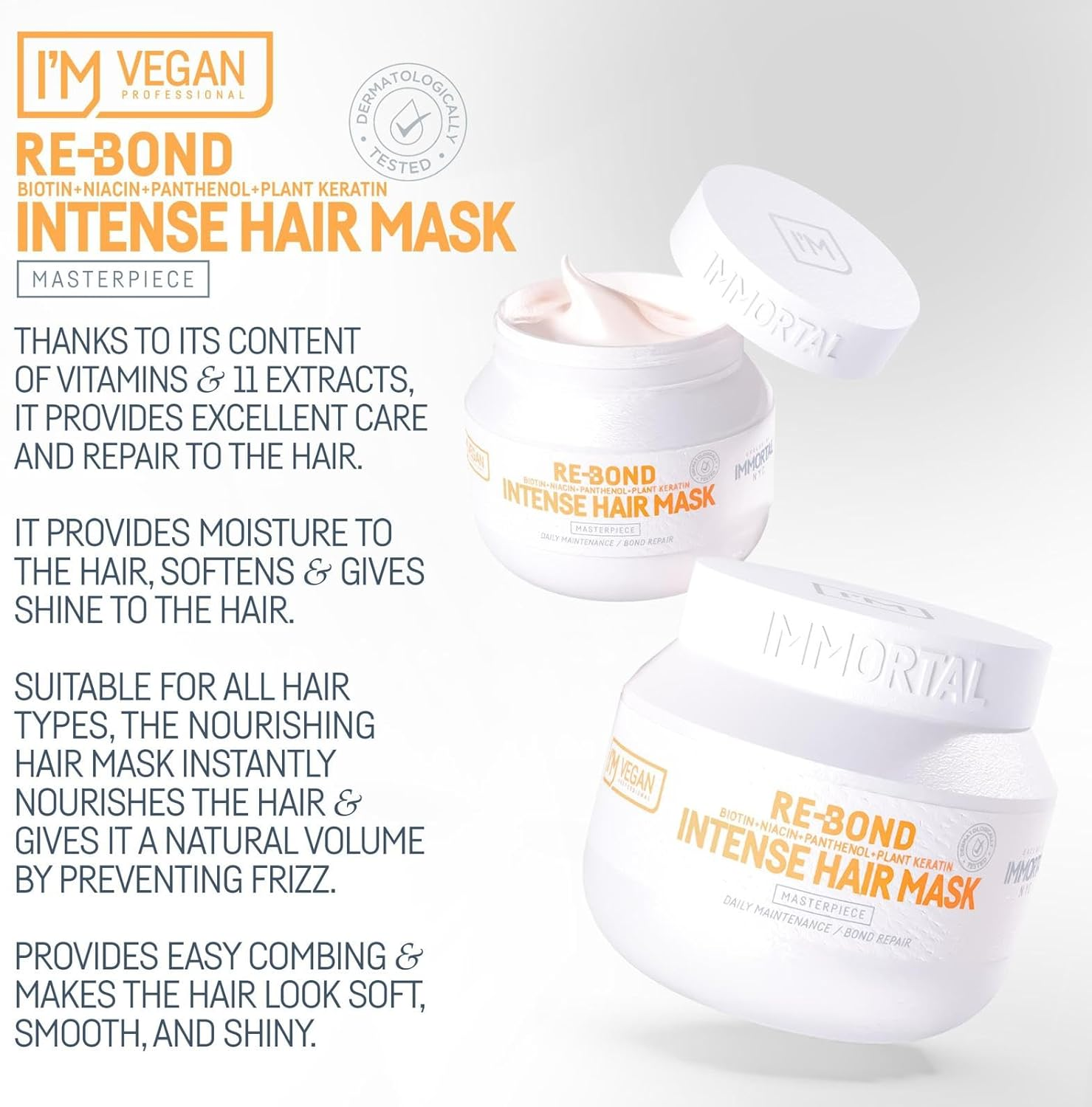 Immortal NYC I M Vegan Re-Bond Intense Hair Mask 500Ml image number 6