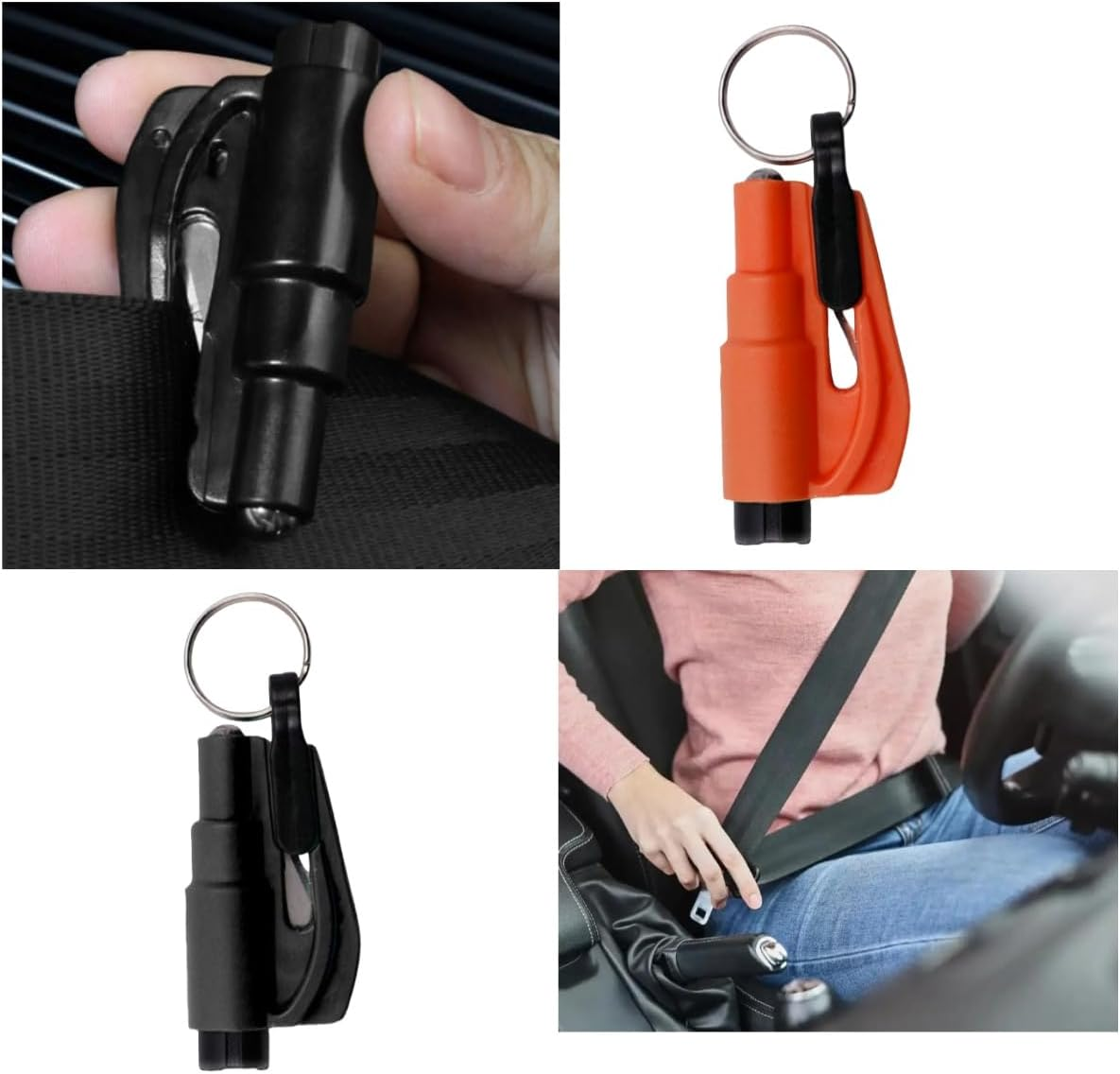 2 Pcs Car Window Breakers, Escape Tool Keychain,2-In-1 Seatbelt Cutter and Window Breaker, Mini Safety Hammer and Seatbelt Cutter for Land and Underwater image number 4