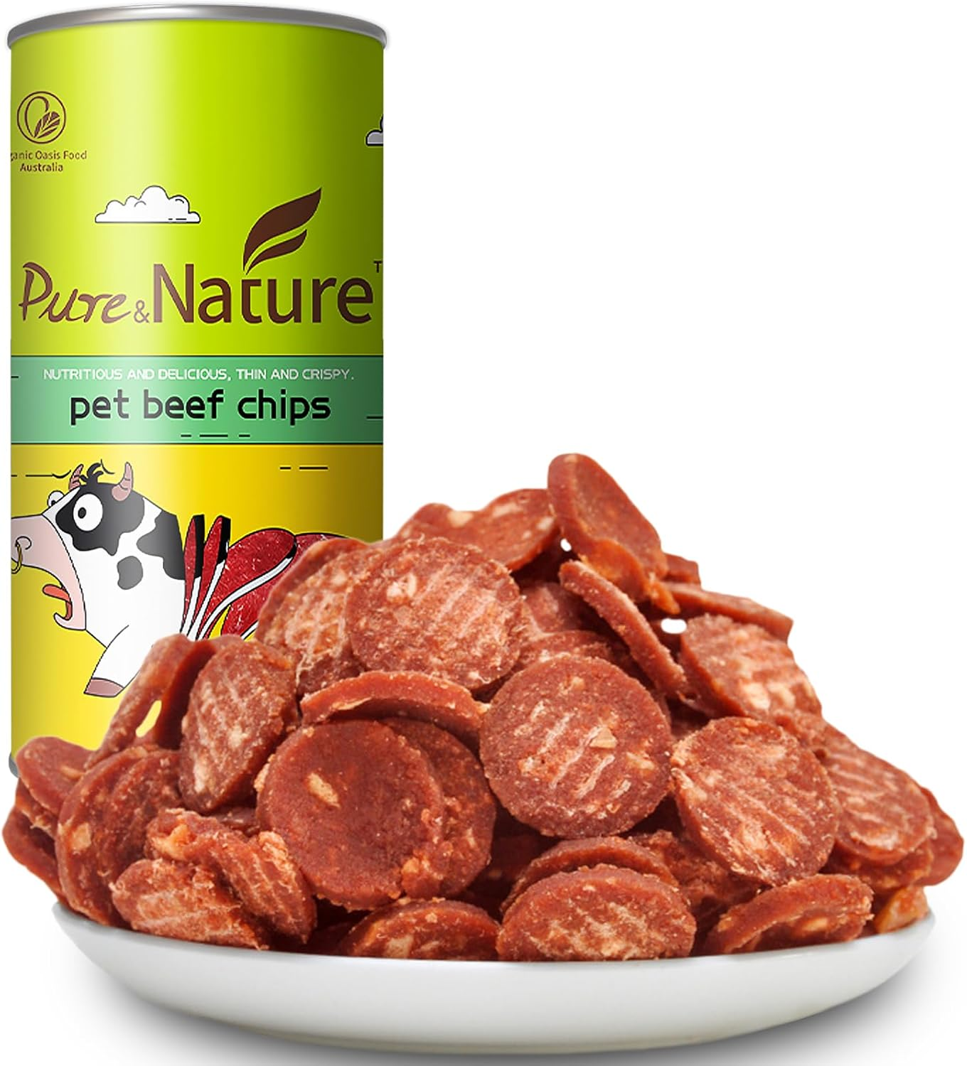 Beef Crisps Crunchy Chips - High Protein, Dog Chew Treats, Beef Flavor Chips Dog Chews for Small/Medium/Large Dogs, Beef Flavor Snack Treats for Dogs image number 3