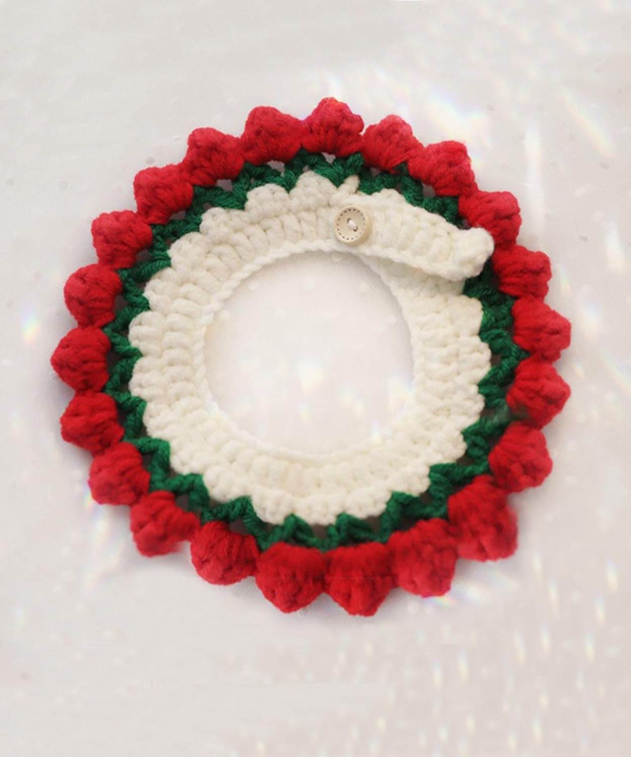 Knit Pet Collar, Pet Collar, Cute, Knit, Flower, Necklace Accessory, for Cats, Cute, Flowers, SNS, Cute, for Pets, Neck Circumference 5.5-7.9 Inches (14-20 Cm), Soft and Lightly Knitted Collar image number 1