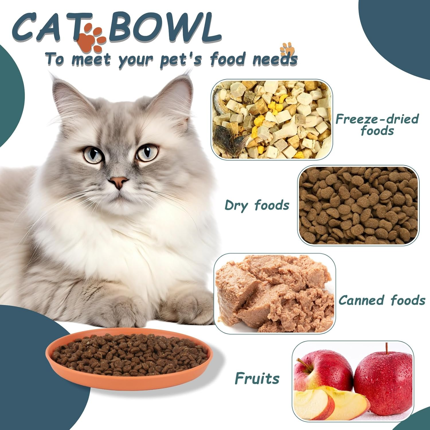 Pack of 12 Flat Feeding Bowls, Cat Food Bowls, Cat Feeding Bowls for Cat Food Bowl, Flat Cat Bowl, Cat Bowls, Cat Plates, Drinking Bowl, for Dry Wet Food image number 2