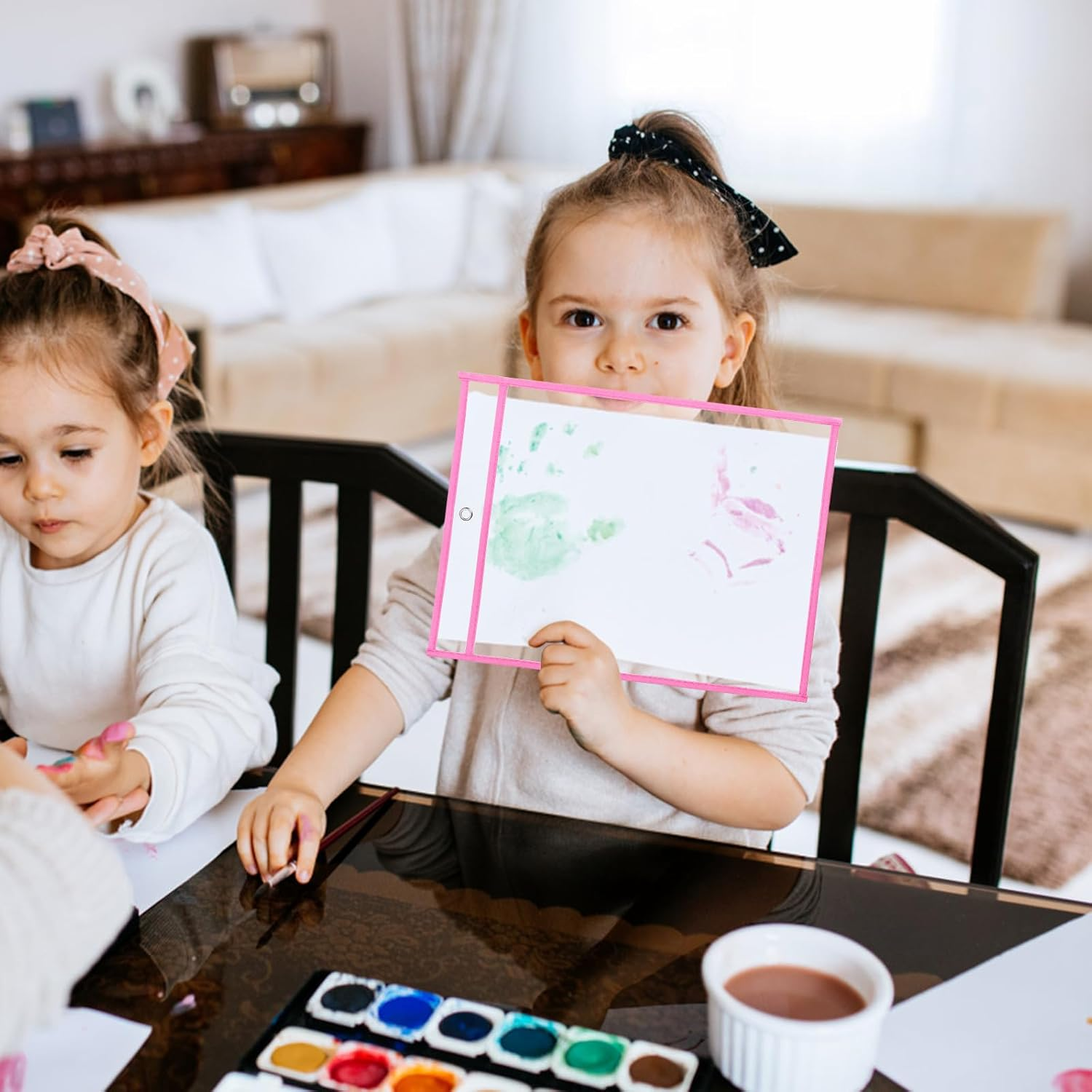 10 Pcs Reusable Dry Erase Pocket Folders 10 Colors, Plastic Paper Holders Sheet Protector, A4 Clear Dry Erase Sleeves, Write and Wipe Clean Pouches Pockets for School Work Use Supplies image number 3