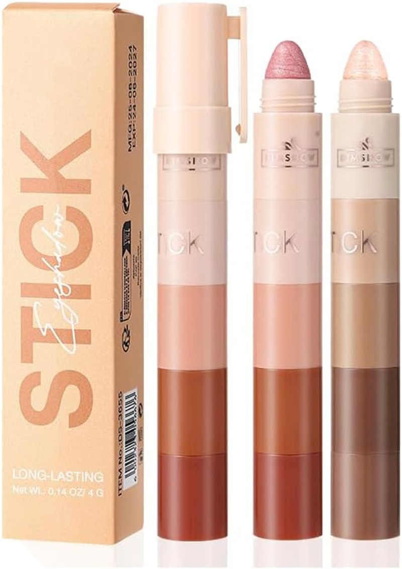 5-In-1 Eyeshadow Pencil Set, 10 Colours, Highly Pigmented Cream Glitter and Matt, Long Lasting image number 4