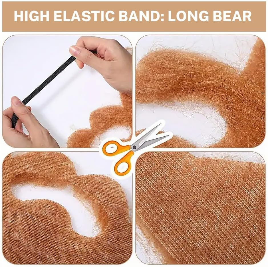 4PCS Hallowee Fake Beards,False Beard Funny Fakes Mustache for Christmas Halloweens Costume Party image number 2