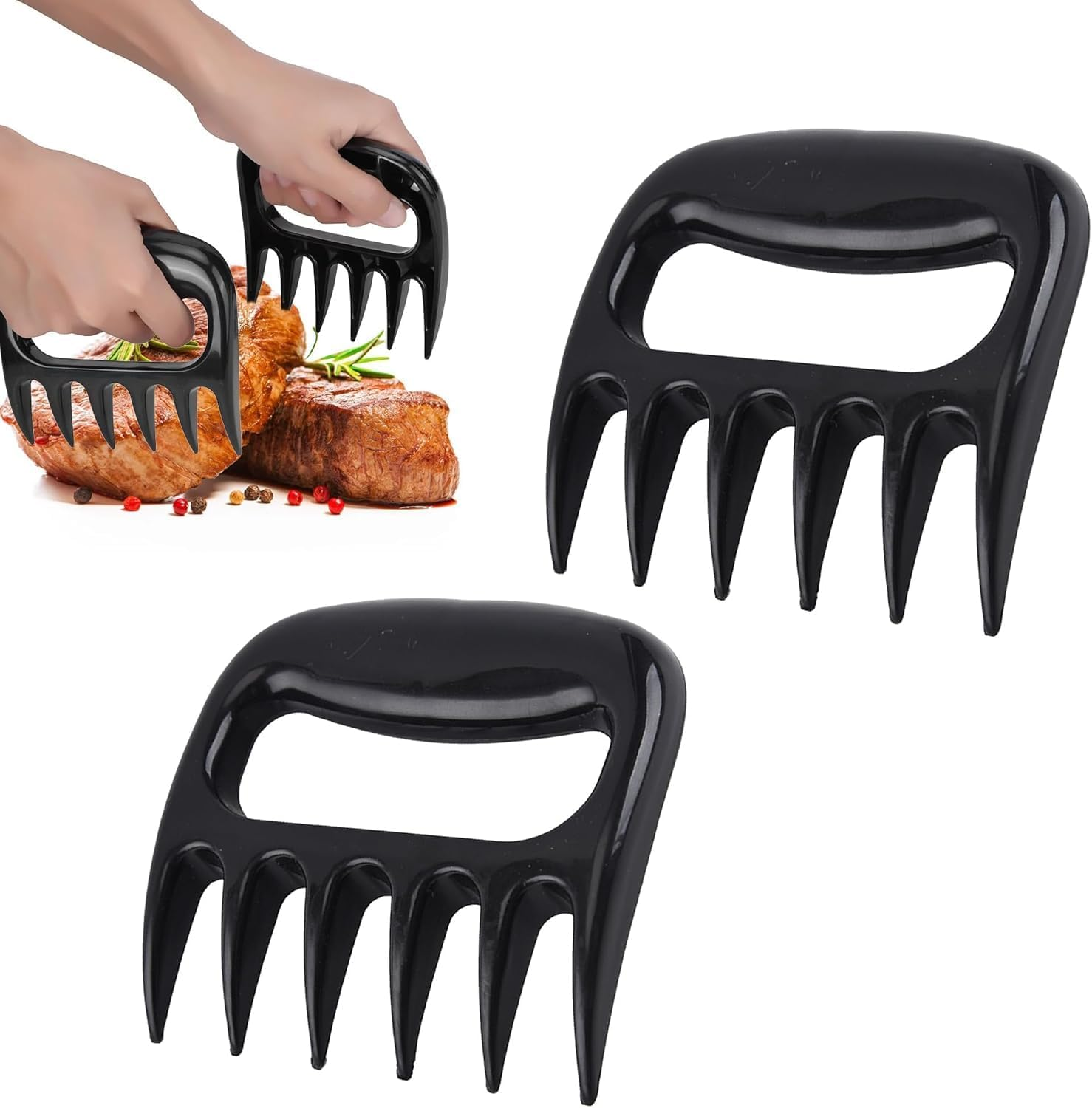 2Pcs Chicken Shredder,Chicken Shredder Tool,Meat Claws for Shredding,Meat Shredder Tool,Shredding Claws,Bbq Claws for Shredding Meat. image number 2
